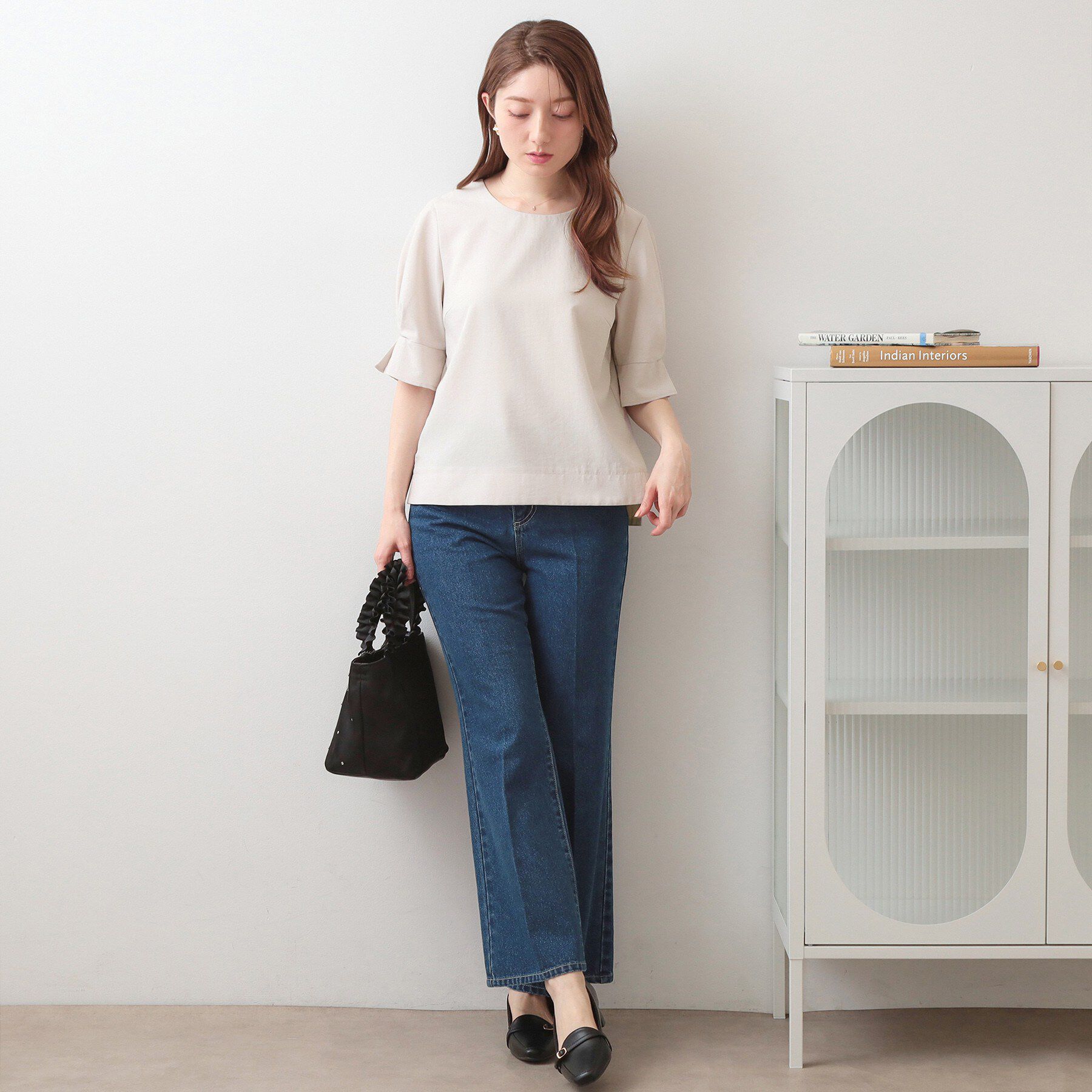 index「接触冷感タックパフスリーブブラウス【吸水速乾/防シワ/イージーアイロン/洗濯機OK】《XS～3L/6」|シャツ・ブラウス|