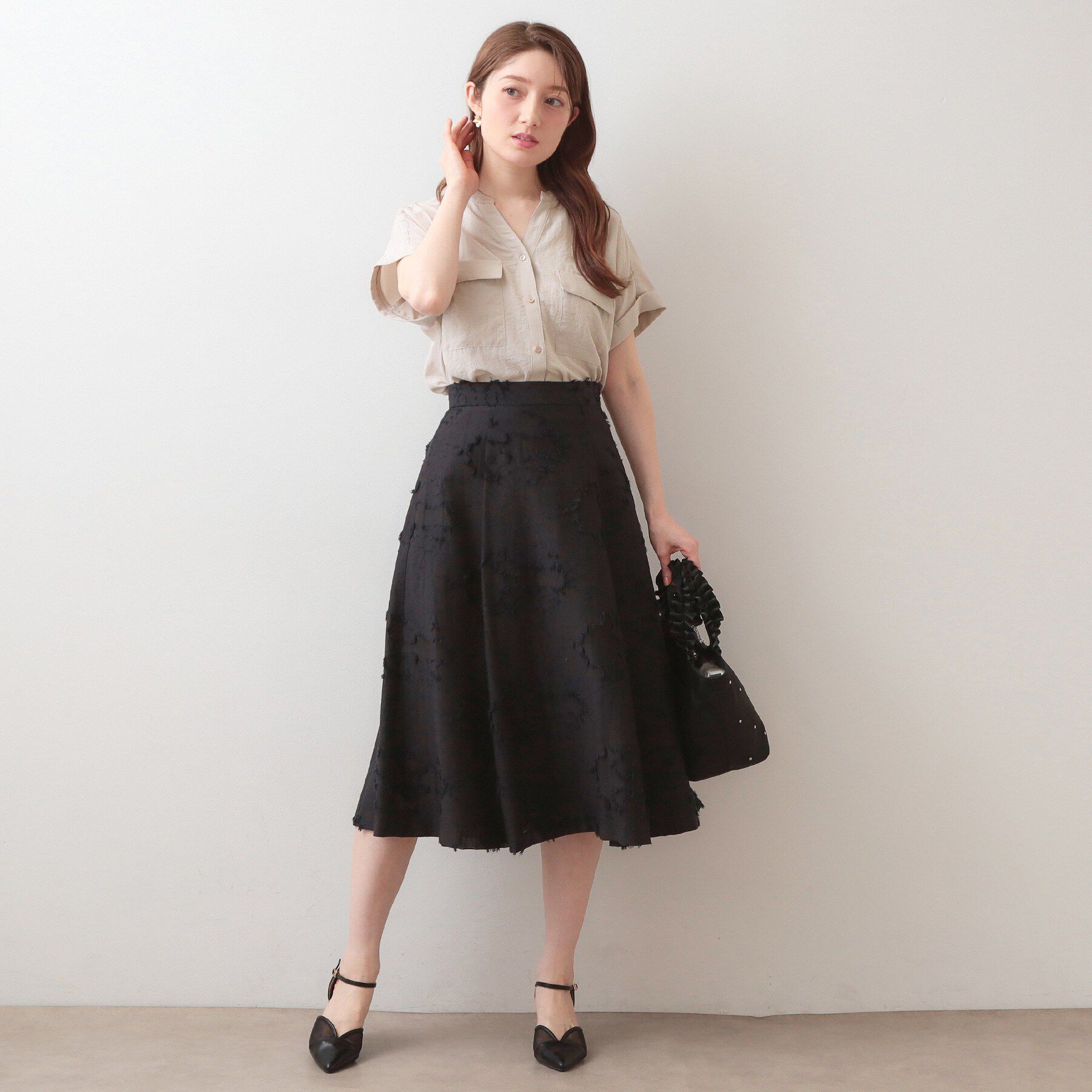 index「ダブルポケットスキッパーブラウス【洗濯機OK/接触冷感/吸水速乾/防シワ/イージーアイロン】《S～3」|シャツ・ブラウス|