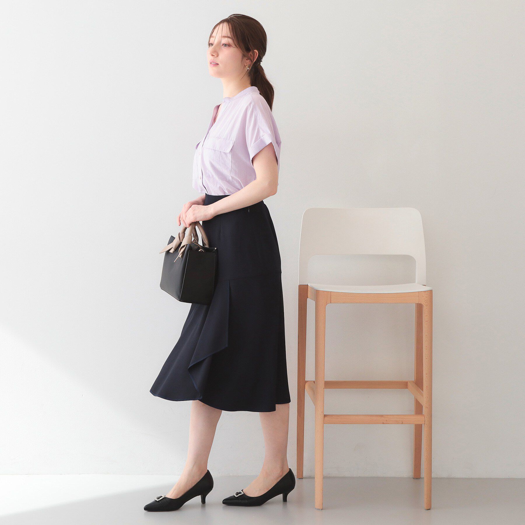 index「ダブルポケットスキッパーブラウス【洗濯機OK/接触冷感/吸水速乾/防シワ/イージーアイロン】《S～3」|シャツ・ブラウス|