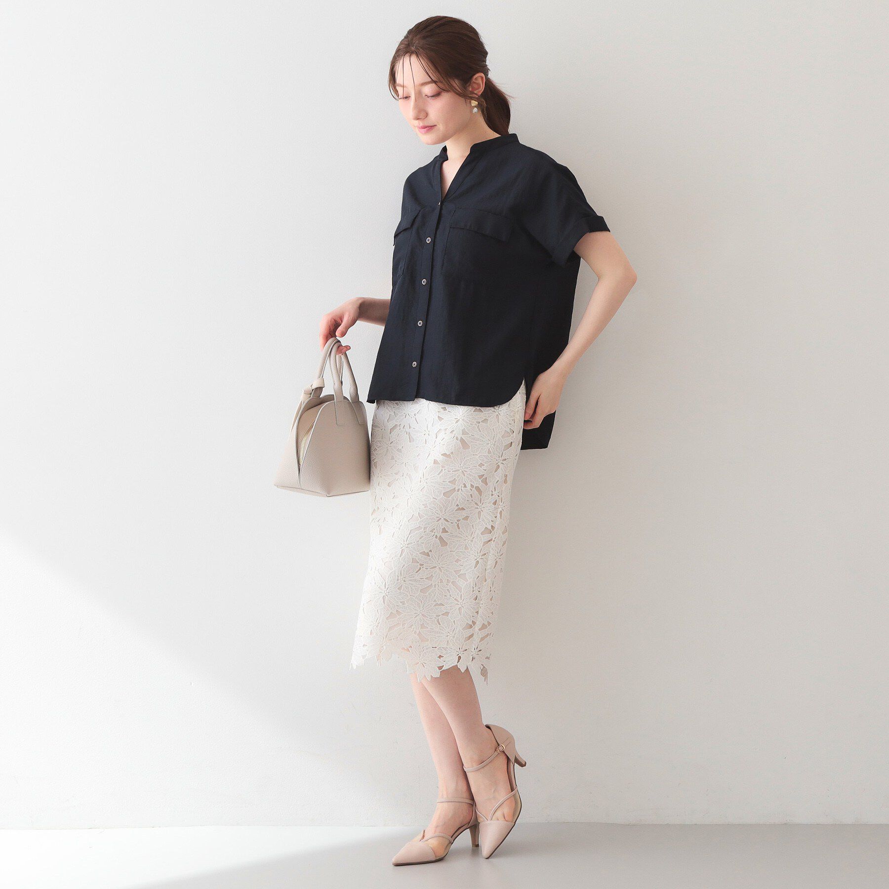 index「ダブルポケットスキッパーブラウス【洗濯機OK/接触冷感/吸水速乾/防シワ/イージーアイロン】《S～3」|シャツ・ブラウス|