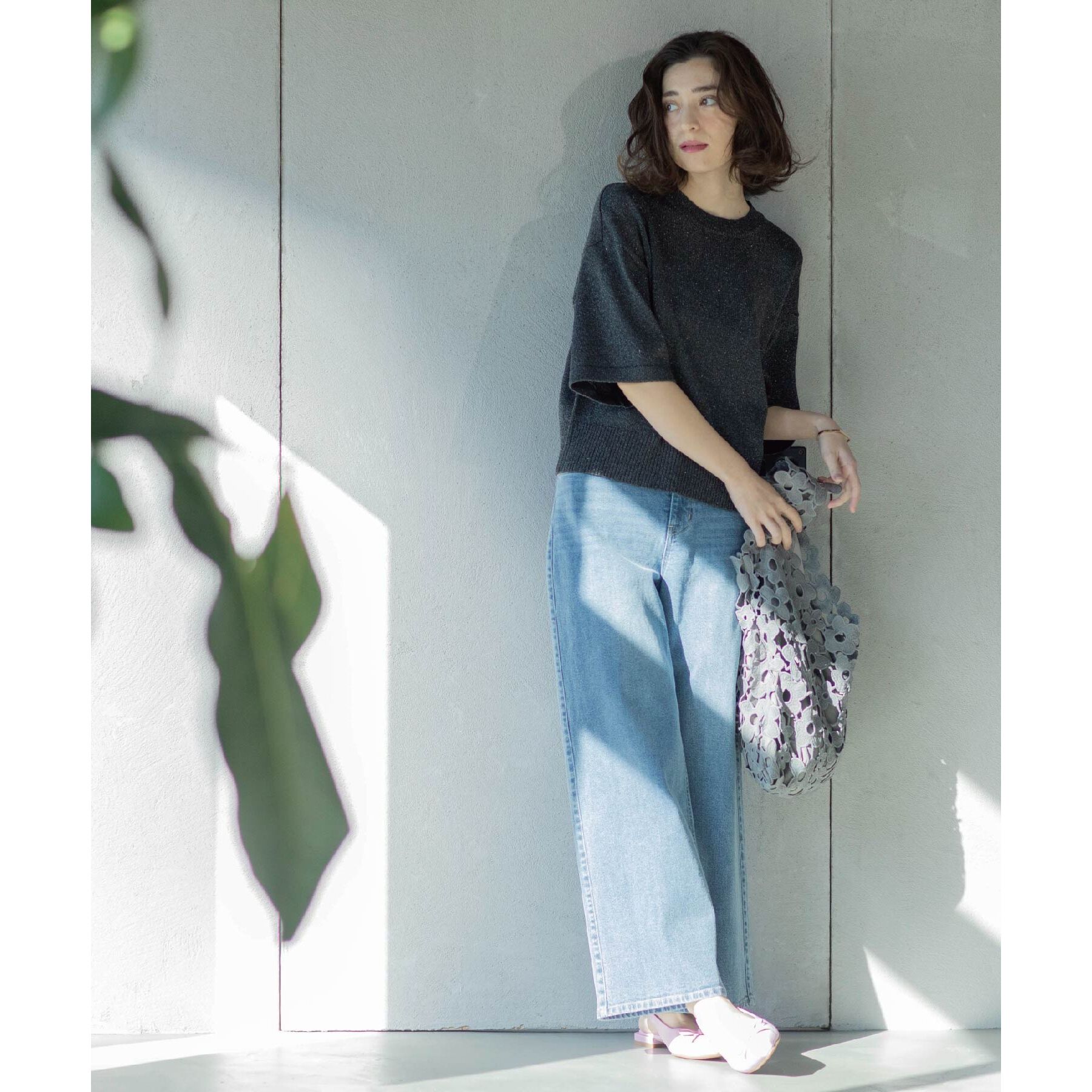 OPAQUE.CLIP「《SS-LLsize》ストレッチバギーデニム【洗濯機洗い可】」|デニム|