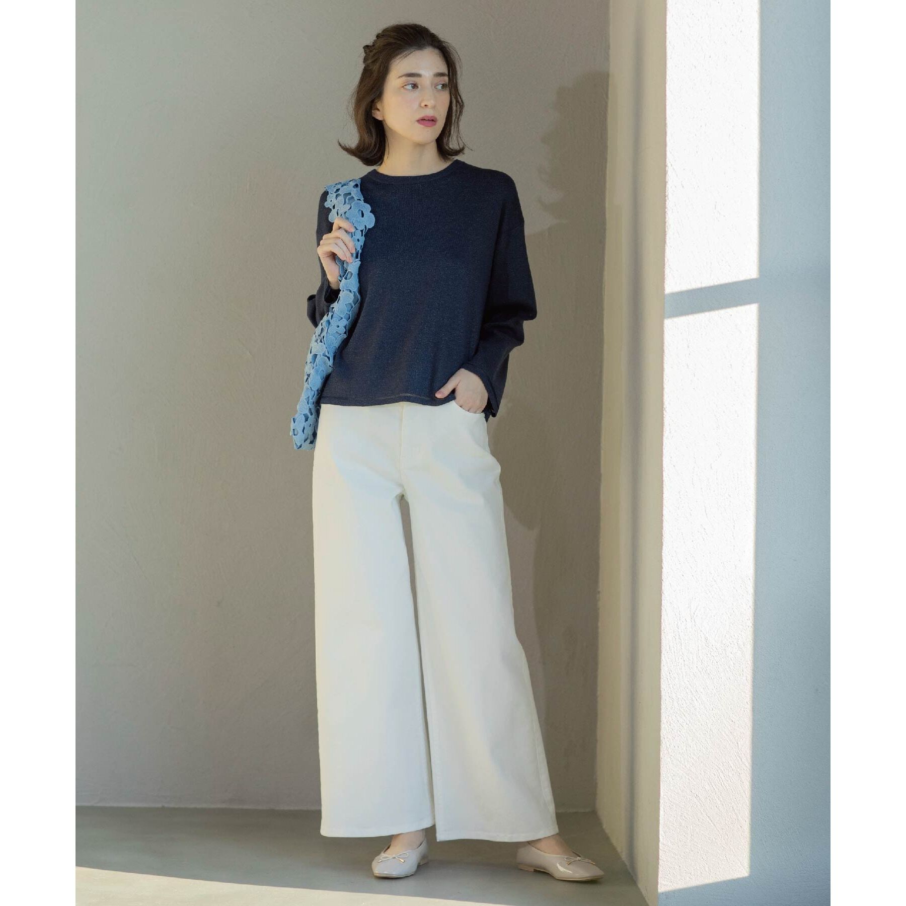 OPAQUE.CLIP「《SS-LLsize》ストレッチバギーデニム【洗濯機洗い可】」|デニム|