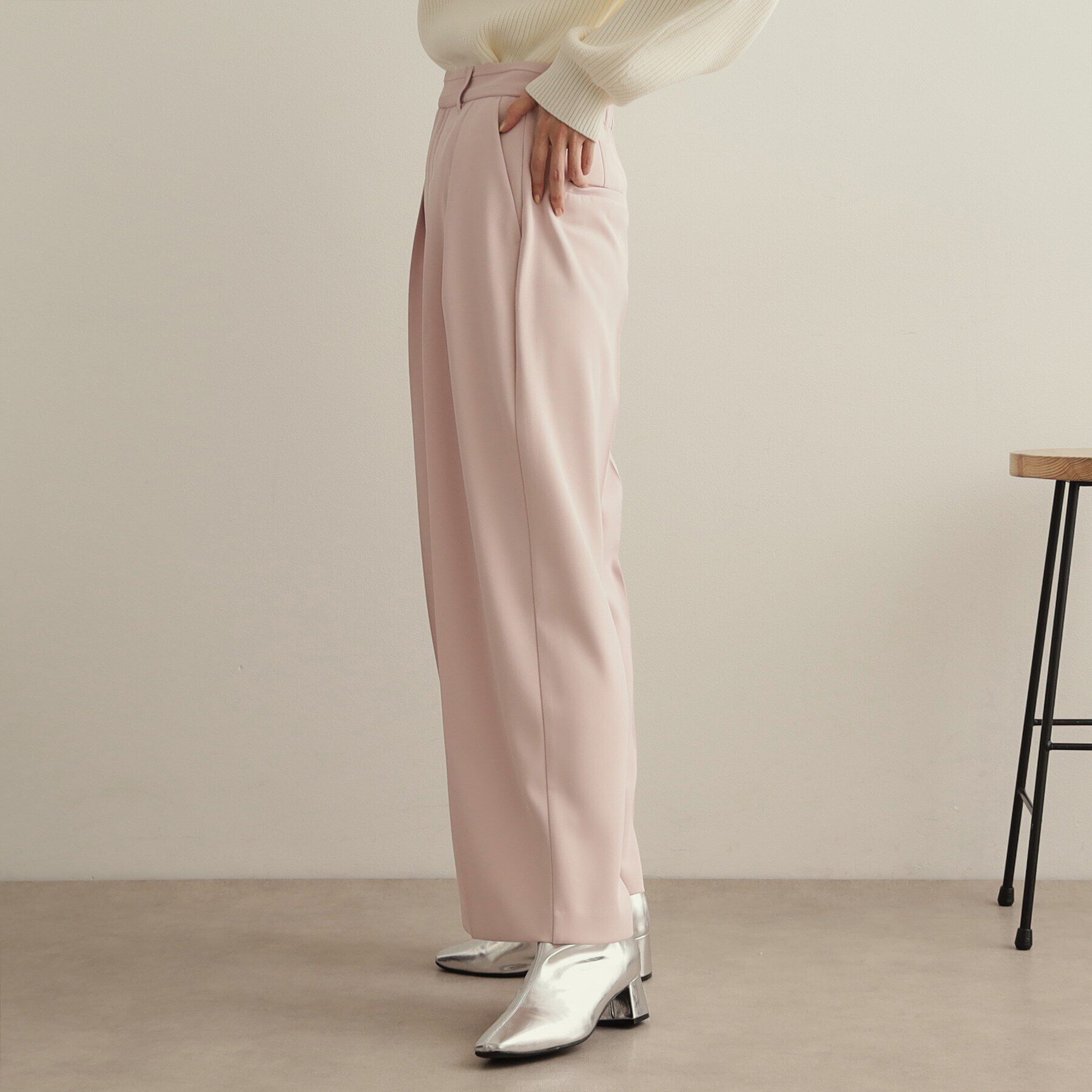 OPAQUE.CLIP「タックワイドカラーパンツ【洗濯機洗い可】」|その他|