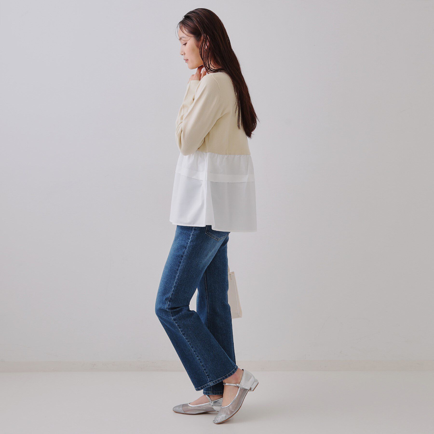 OPAQUE.CLIP「ペプラムドッキングニット【洗濯機洗い可】」|ニット・セーター|