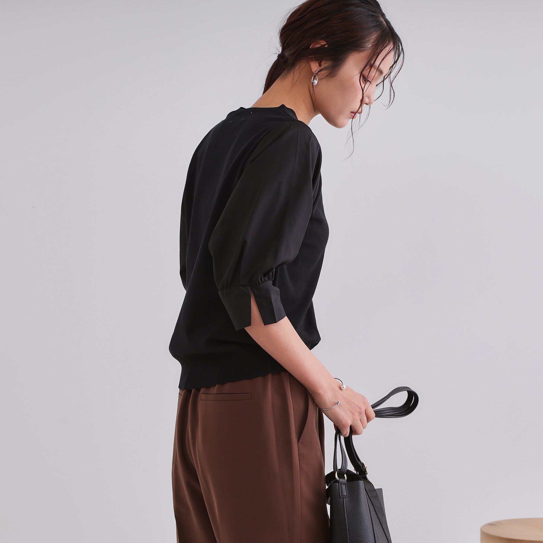 OPAQUE.CLIP「フハクスリーブドッキングニット【洗濯機洗い可】」|ニット・セーター|