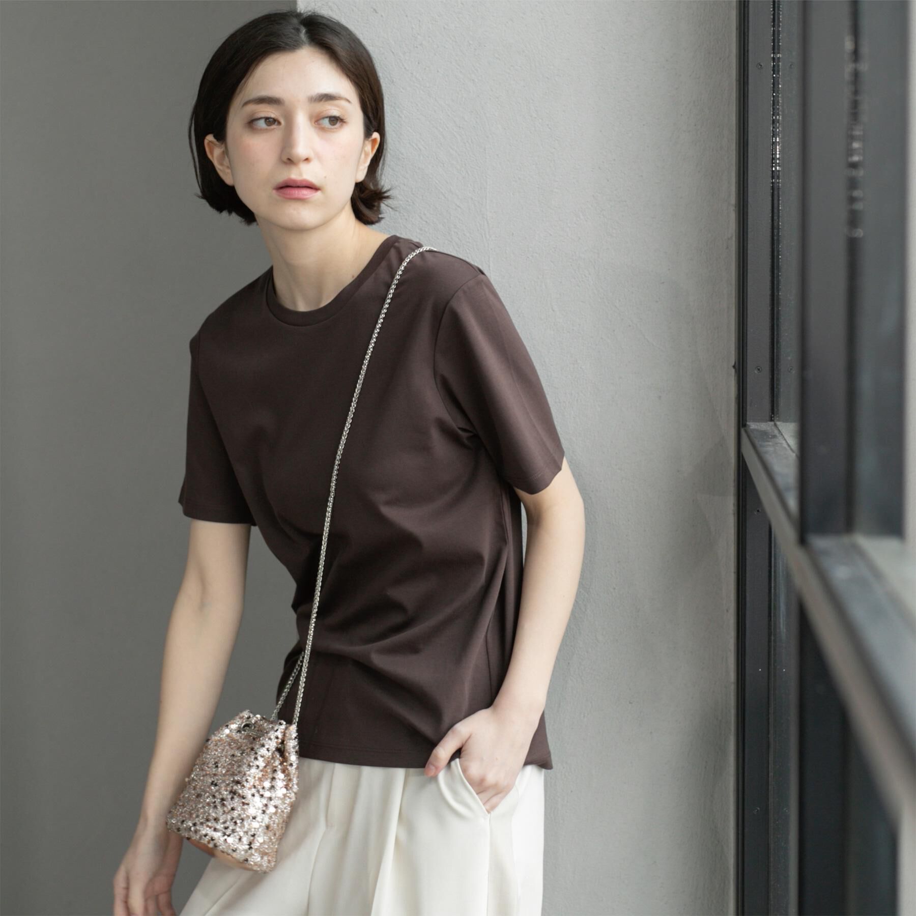 OPAQUE.CLIP「《5色展開/SS-LLサイズ》ベーシックTシャツ【UV/接触冷感/洗濯機洗い可】」|Tシャツ・カットソー|