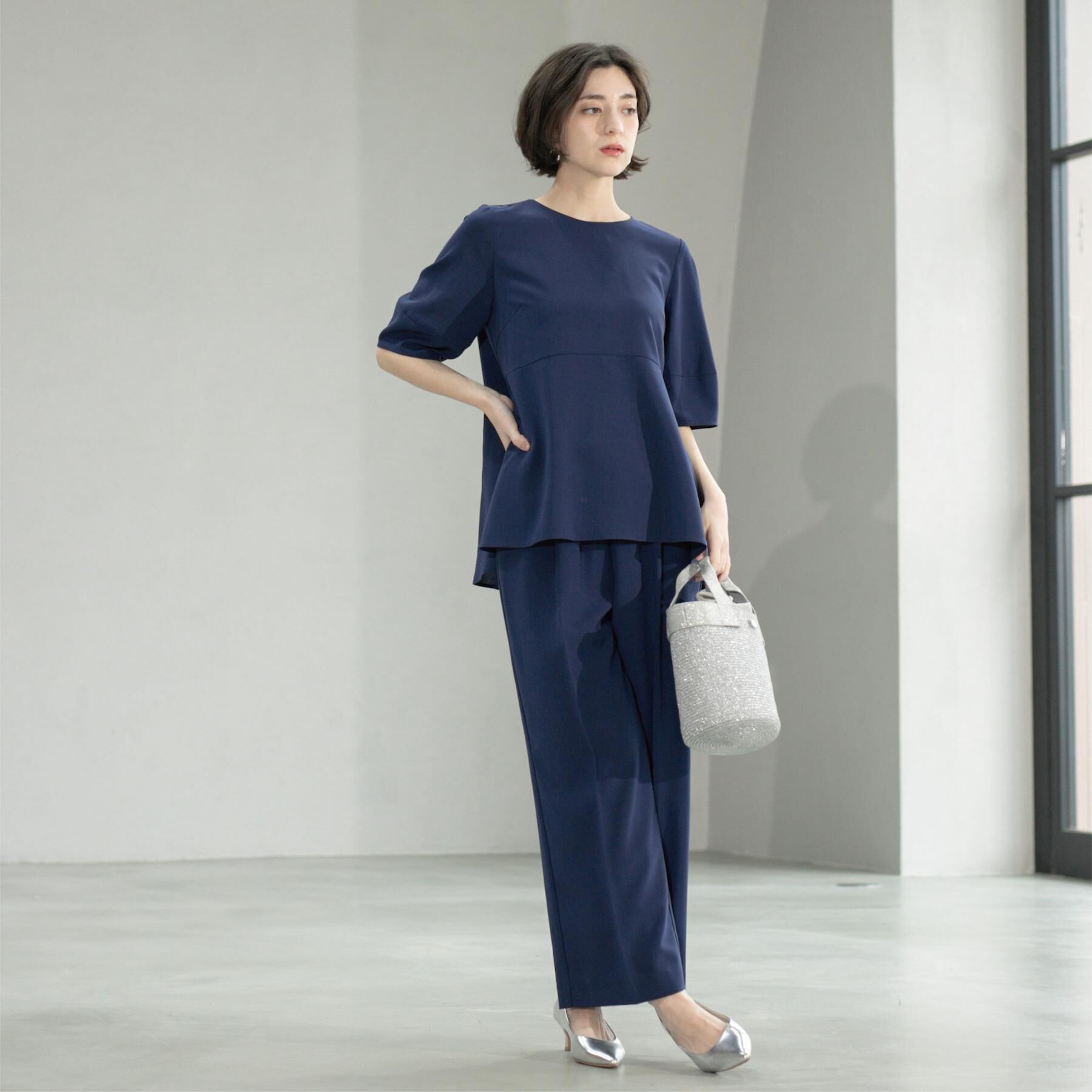 OPAQUE.CLIP「《6色展開/丈が選べる》美脚イージーワイドパンツ/セットアップ対応【ストレッチ/洗濯機洗い可/防シワ」|その他|