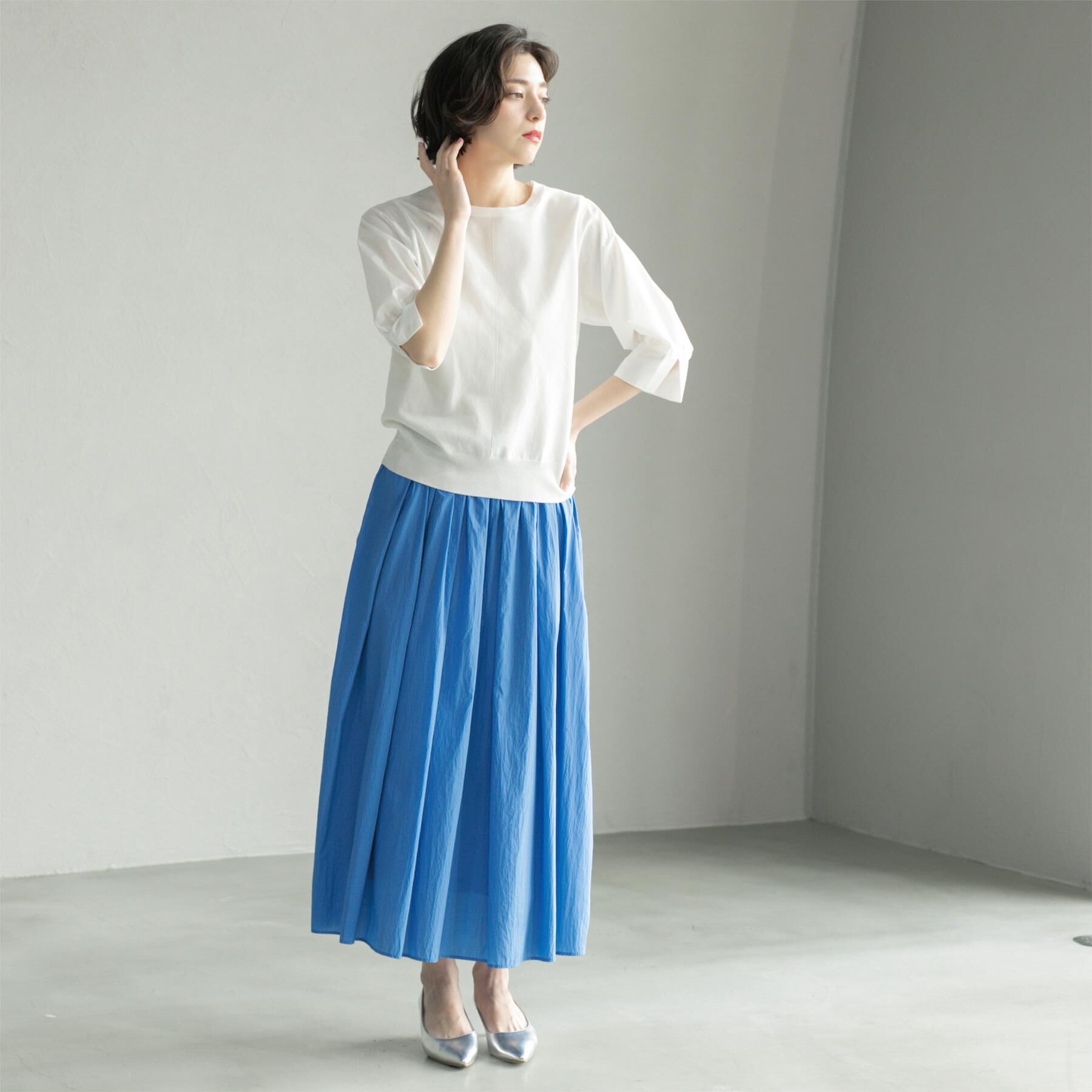 OPAQUE.CLIP「シアーヴィンテージイージーフレアスカート【洗濯機洗い可】」|スカート|