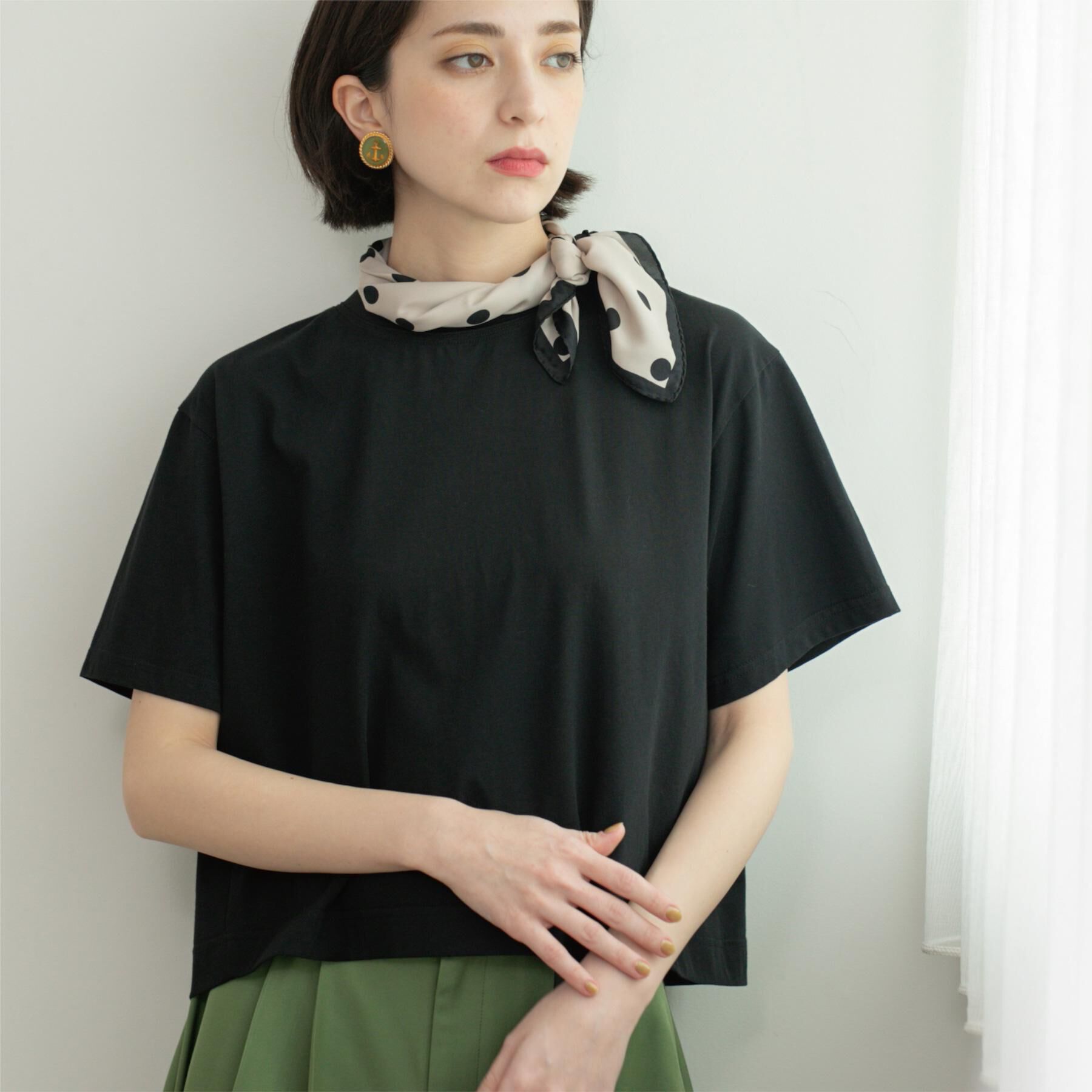 OPAQUE.CLIP「バックフレアショートTシャツ【洗濯機洗い可】」|Tシャツ・カットソー|