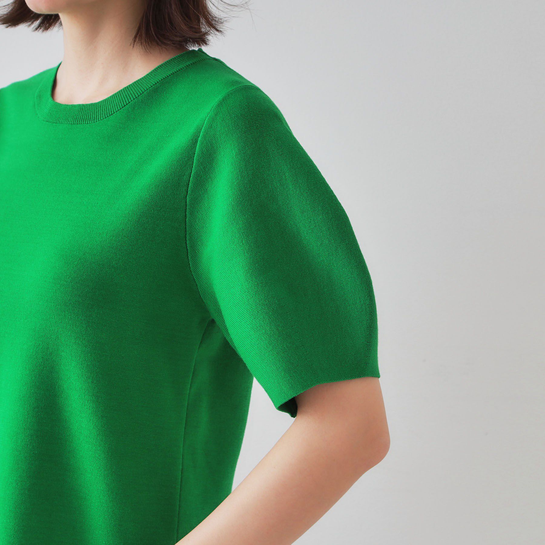 OPAQUE.CLIP「カーブスリーブニット【UV/洗濯機洗い可】」|ニット・セーター|