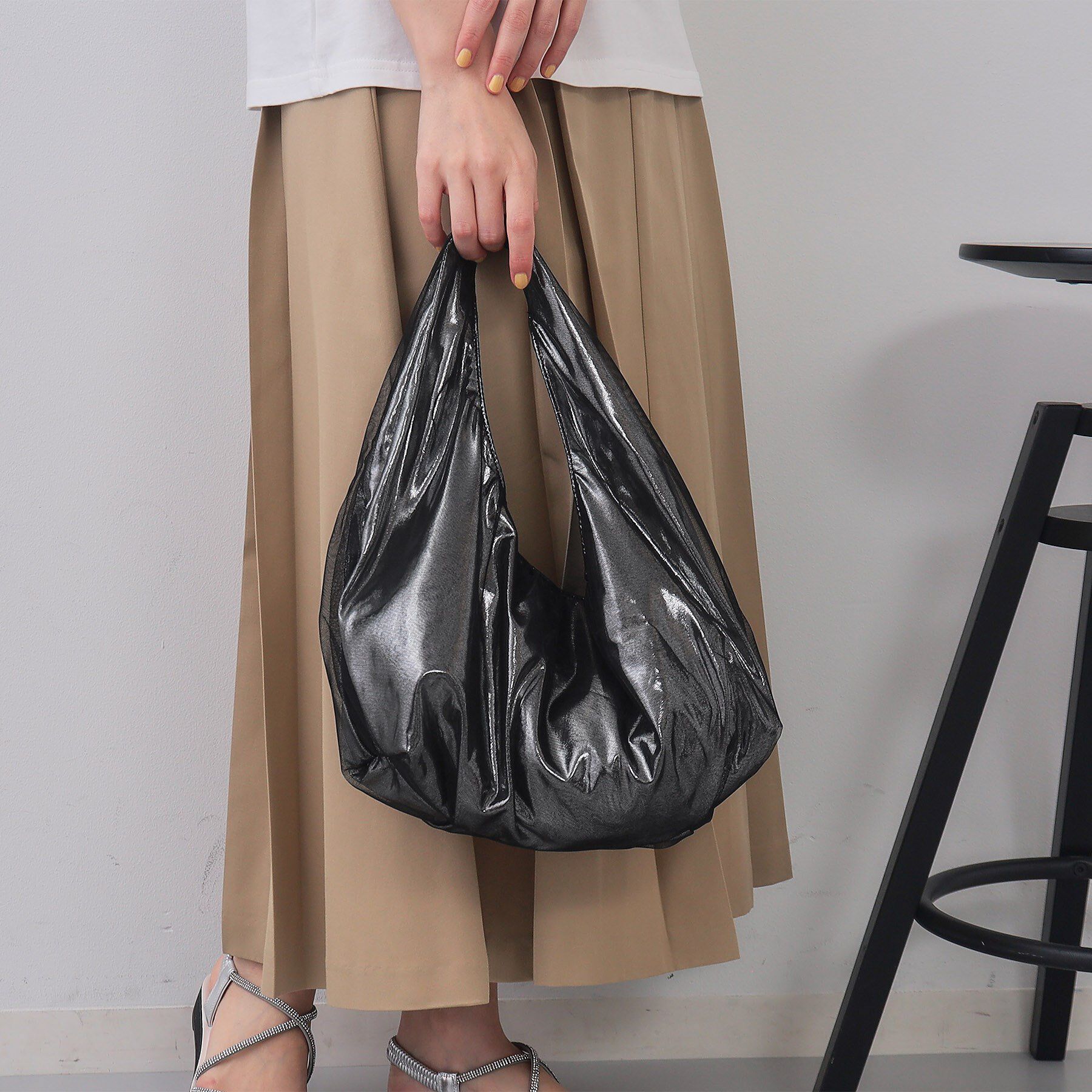 OPAQUE.CLIP「チュールレイヤードミドルショルダーバッグ」|ショルダー・メッセンジャー|ブラック(019)