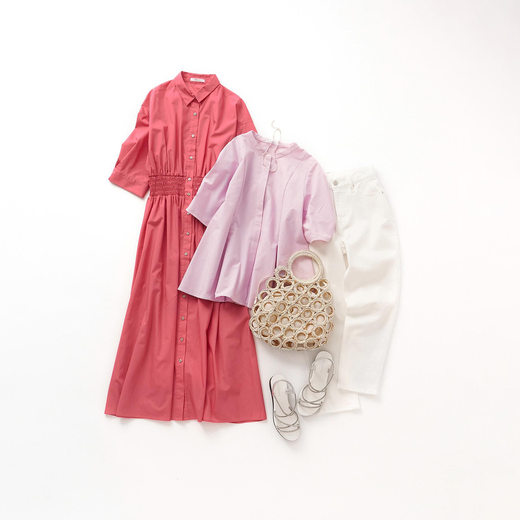 OPAQUE.CLIP「サッカーストライプペプラムブラウス【吸水速乾/イージーアイロン/洗濯機洗い可】」|シャツ・ブラウス|