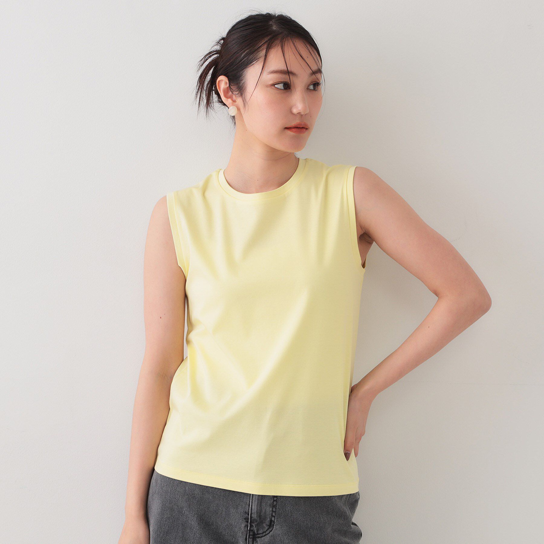OPAQUE.CLIP「《5色展開》ベーシックノースリーブトップス【接触冷感/洗濯機洗い可】」|キャミソール|