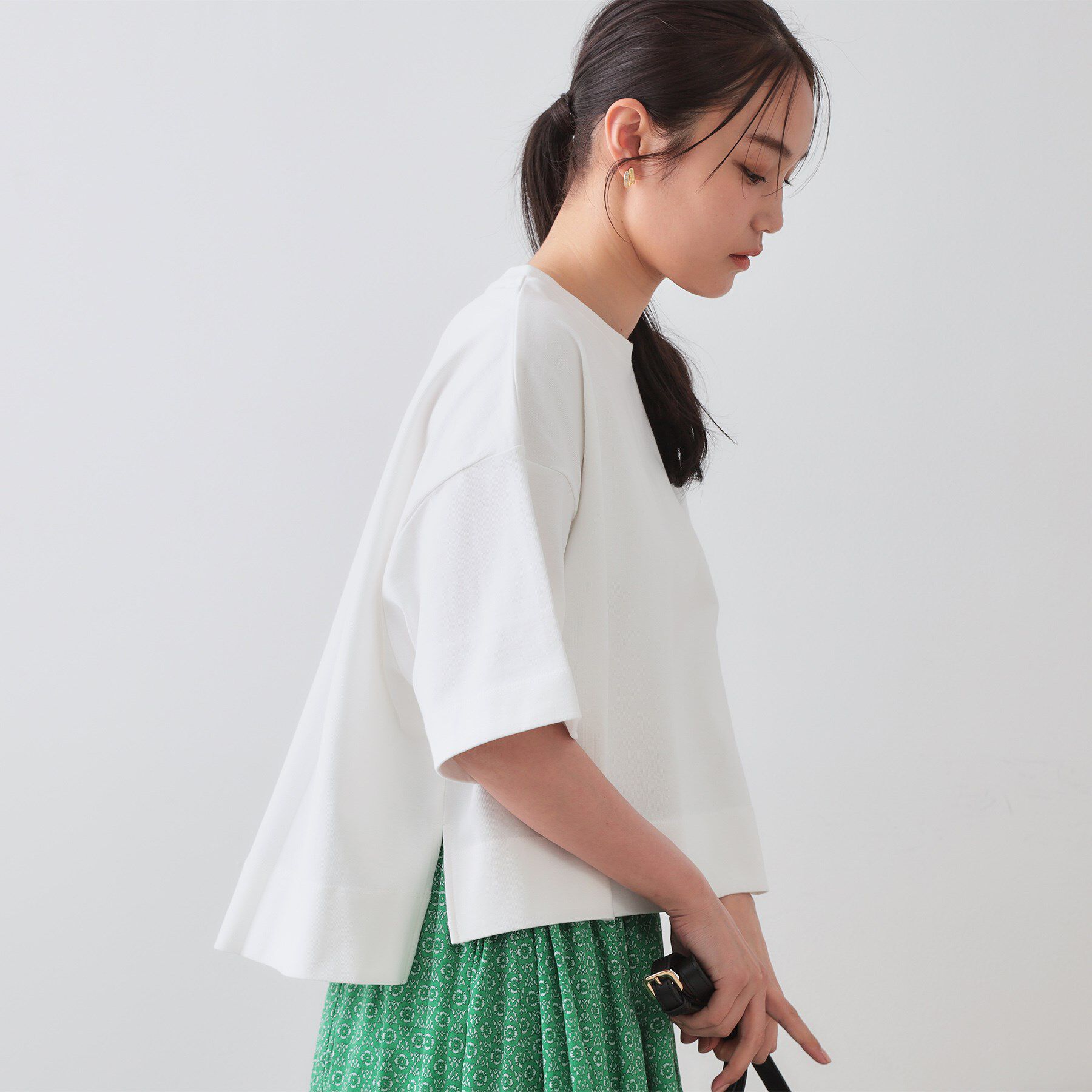 OPAQUE.CLIP「《5色展開》ワイドシルエットTシャツ【洗濯機洗い可】」|Tシャツ・カットソー|