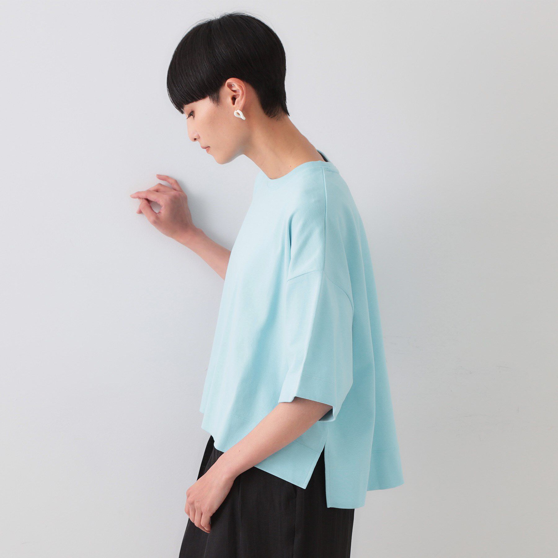 OPAQUE.CLIP「《5色展開》ワイドシルエットTシャツ【洗濯機洗い可】」|Tシャツ・カットソー|