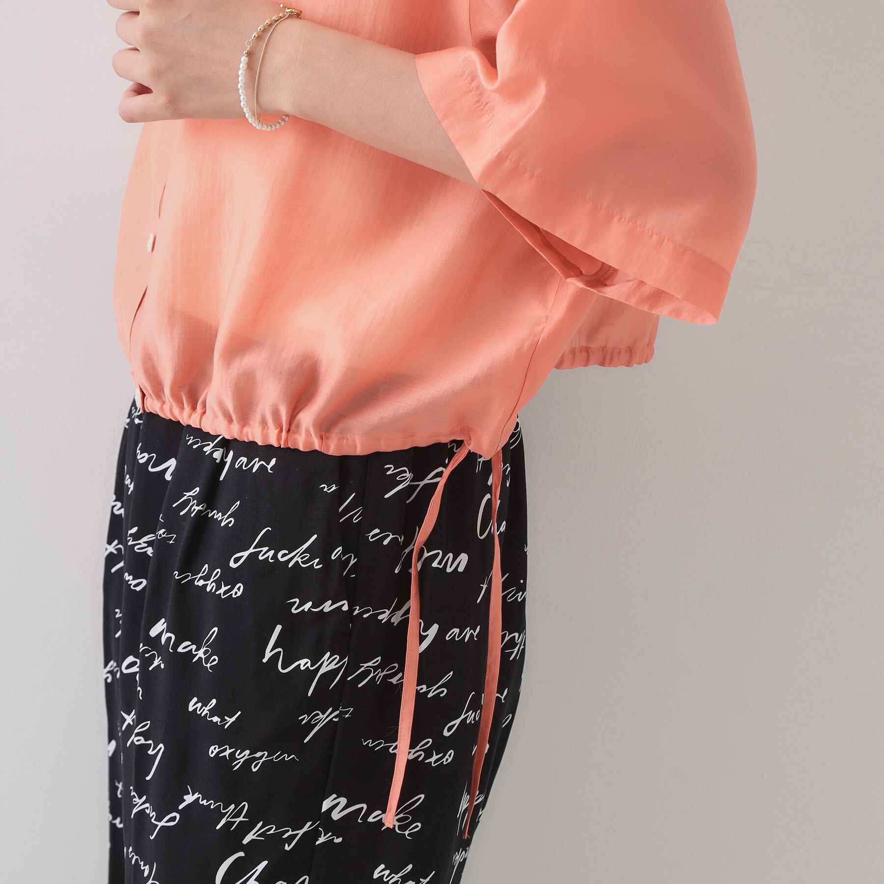 OPAQUE.CLIP「裾ドロストシアーショートシャツ【洗濯機洗い可】」|シャツ・ブラウス|