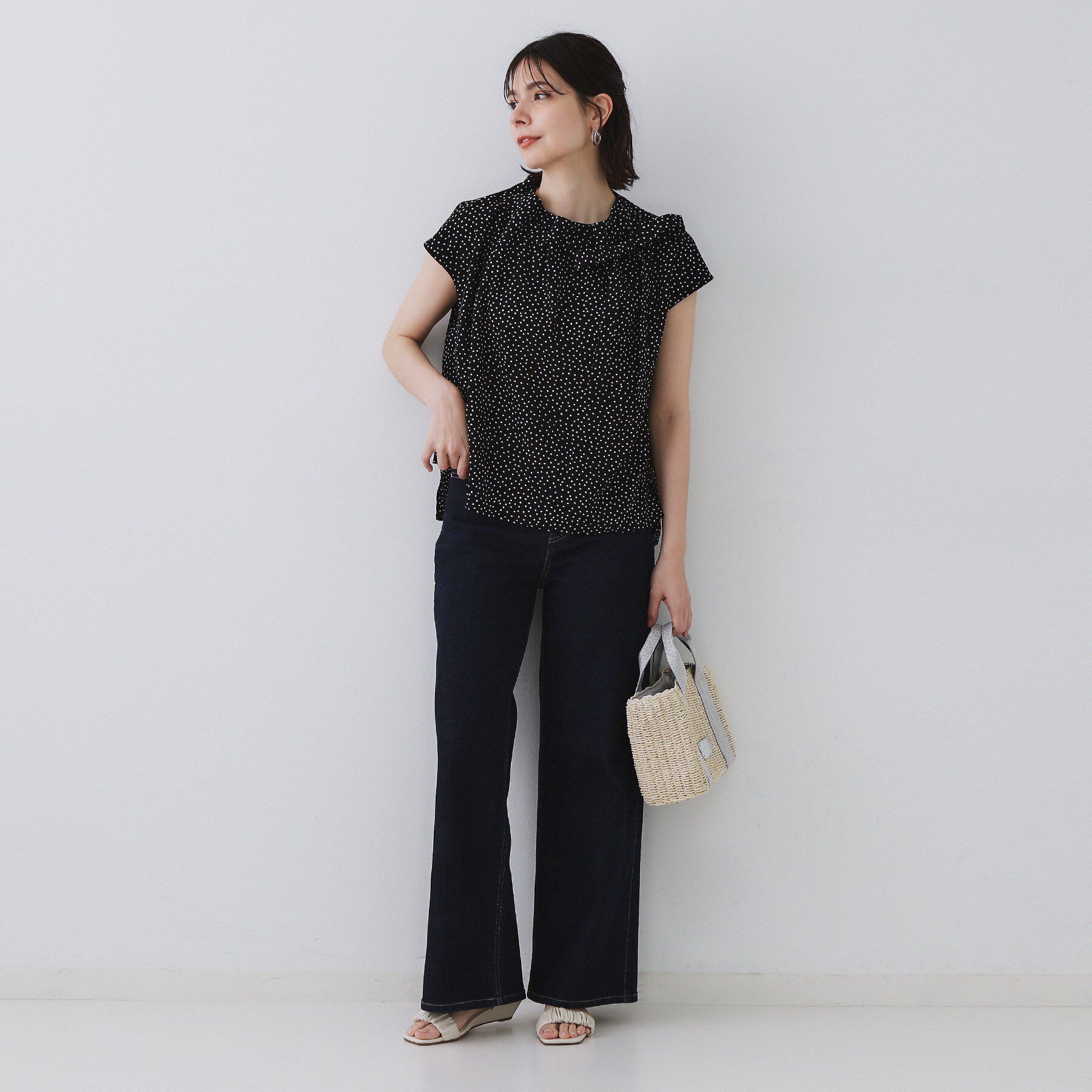 OPAQUE.CLIP「ラッピングボウタイドットブラウス【洗濯機洗い可】」|シャツ・ブラウス|