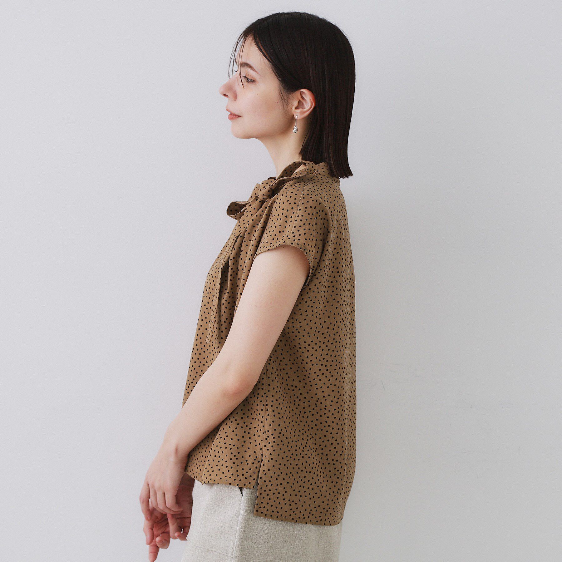 OPAQUE.CLIP「ラッピングボウタイドットブラウス【洗濯機洗い可】」|シャツ・ブラウス|