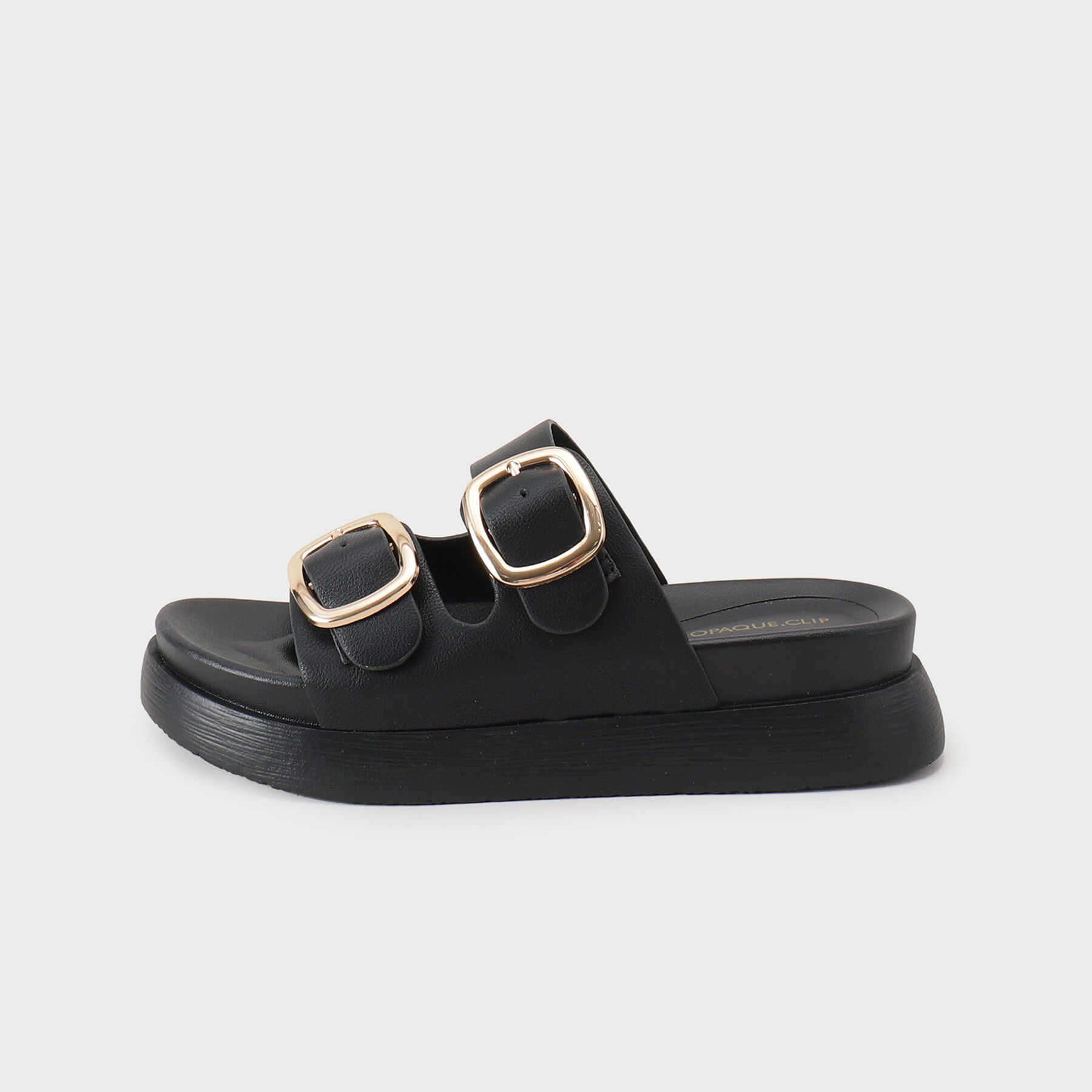 OPAQUE.CLIP「【軽量】ゴールドバックルフットベッドサンダル」|サンダル|