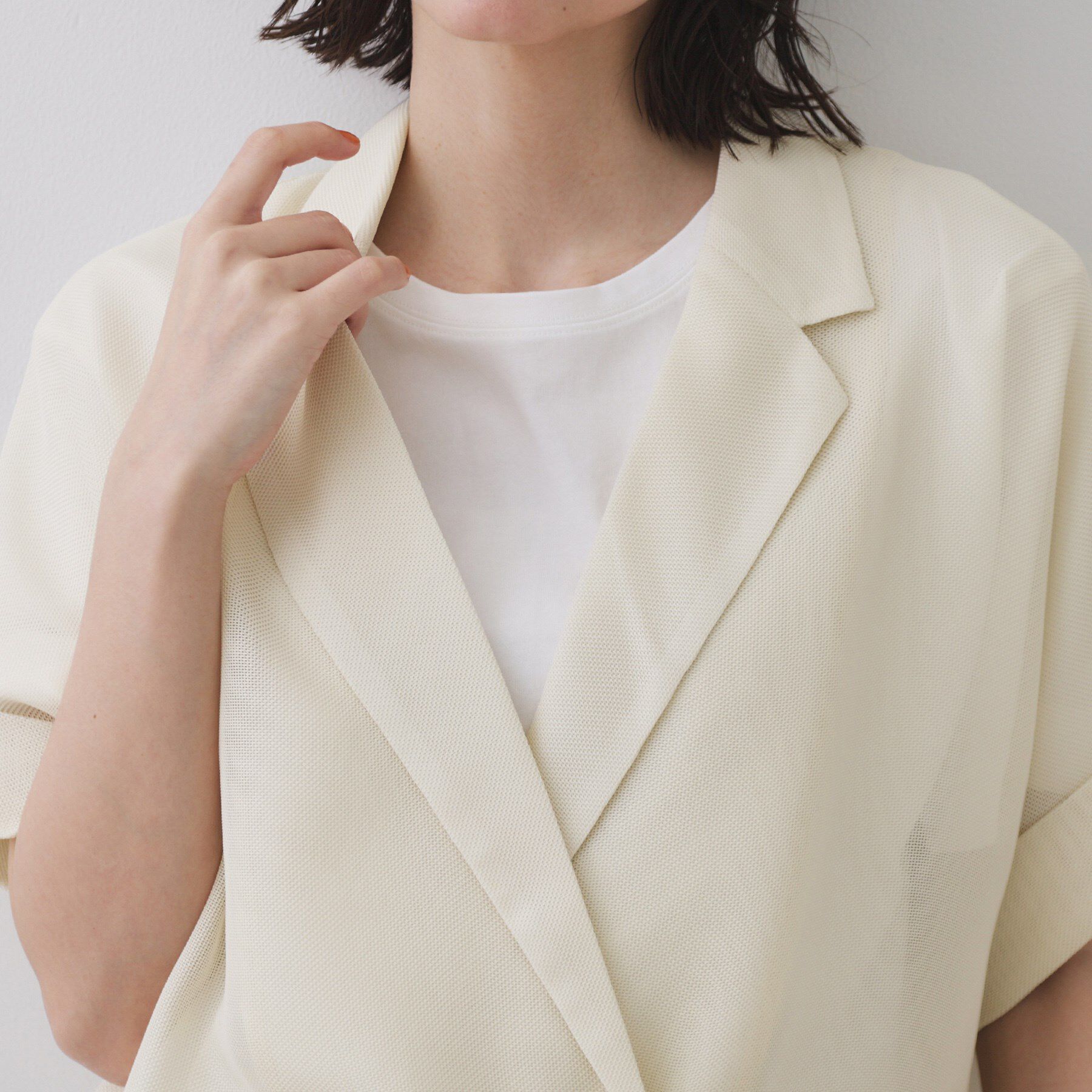 OPAQUE.CLIP「メッシュテーラードジャケット【洗濯機洗い可】」|テーラードジャケット|