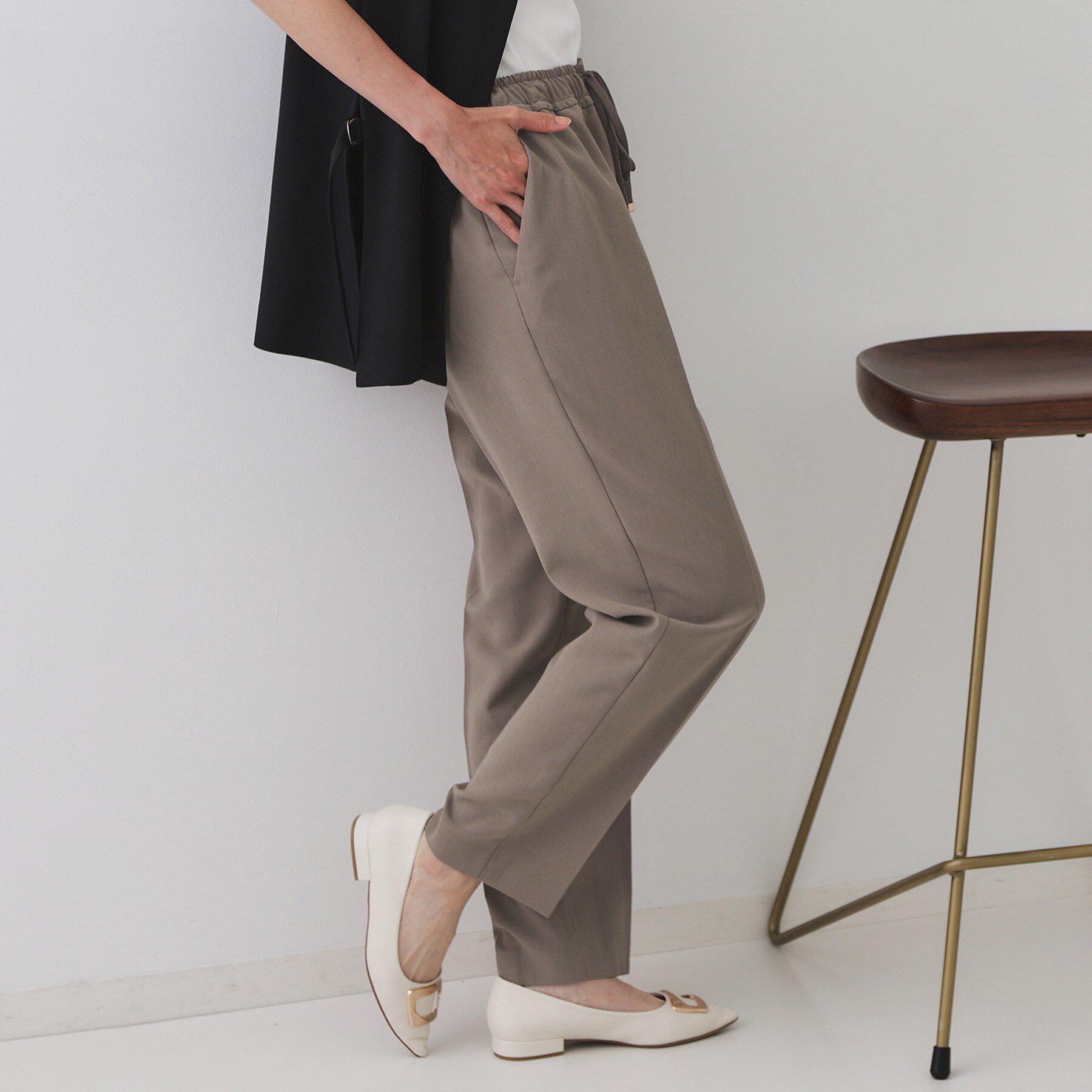 OPAQUE.CLIP「美脚イージーテーパードパンツ【防シワ/洗濯機洗い可/抗ピル/ストレッチ】《丈が選べる/SS-LLサイ」|その他|