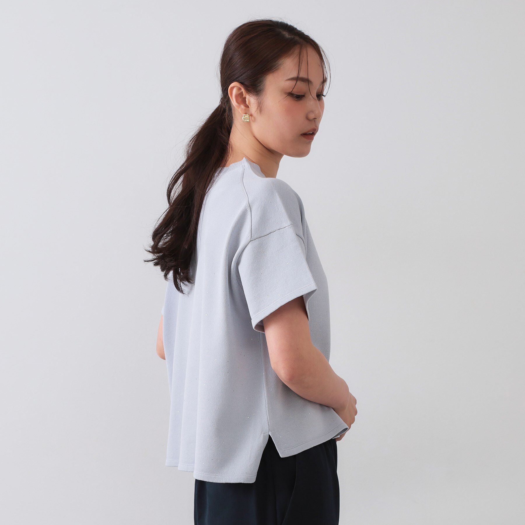 OPAQUE.CLIP「スパンコールサマーニット【洗濯機洗い可/抗ピル】」|ニット・セーター|