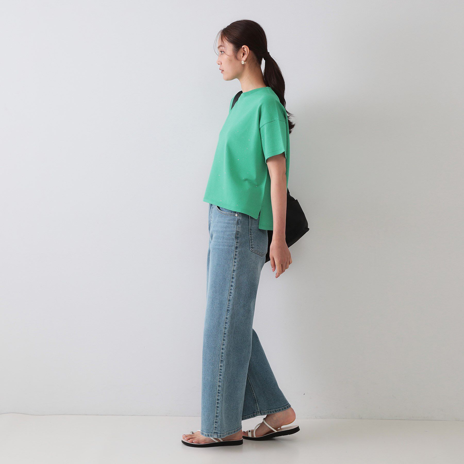 OPAQUE.CLIP「スパンコールサマーニット【洗濯機洗い可/抗ピル】」|ニット・セーター|