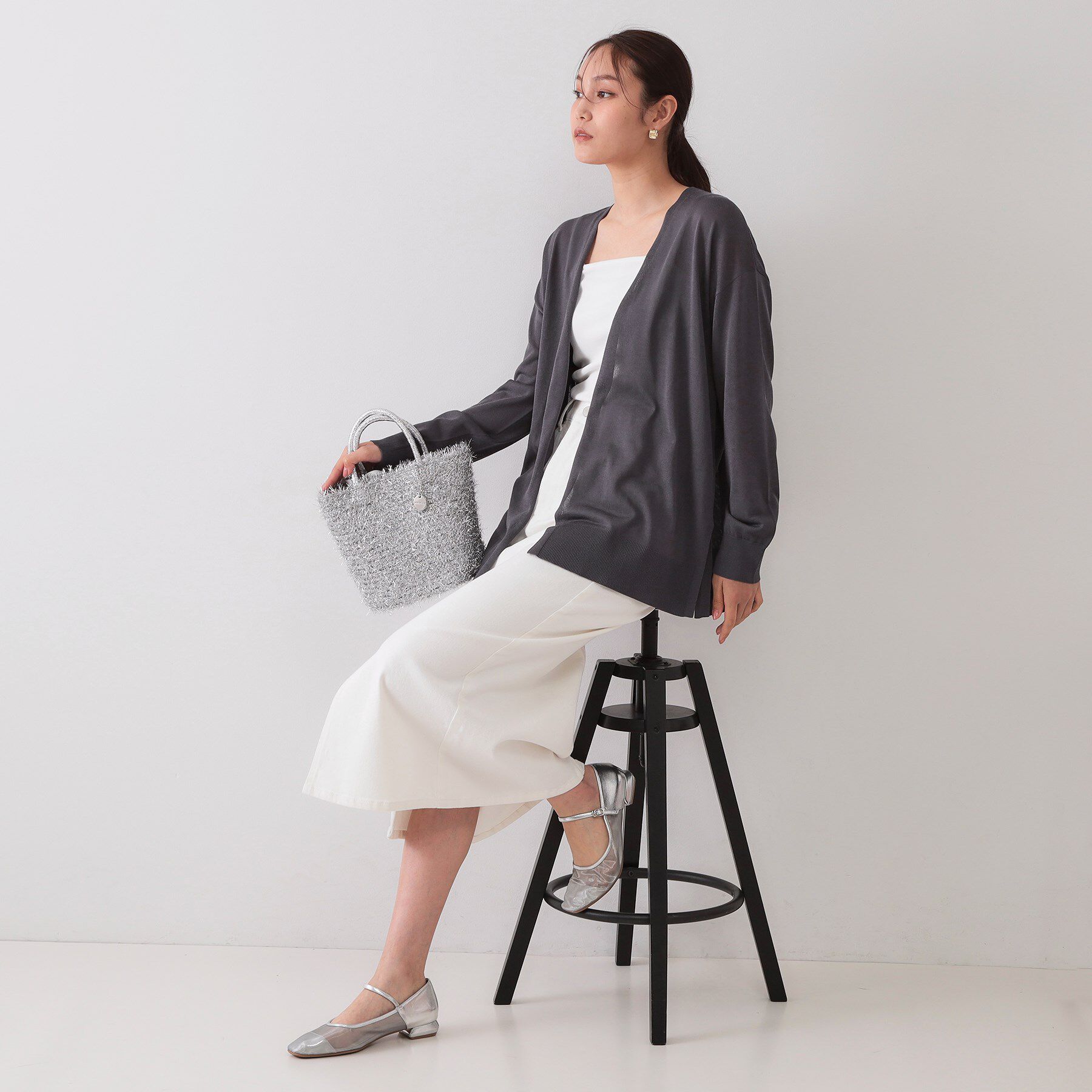 OPAQUE.CLIP「ミドル丈トッパーニットカーディガン【洗濯機洗い可/接触冷感/抗ピル】」|カーディガン|