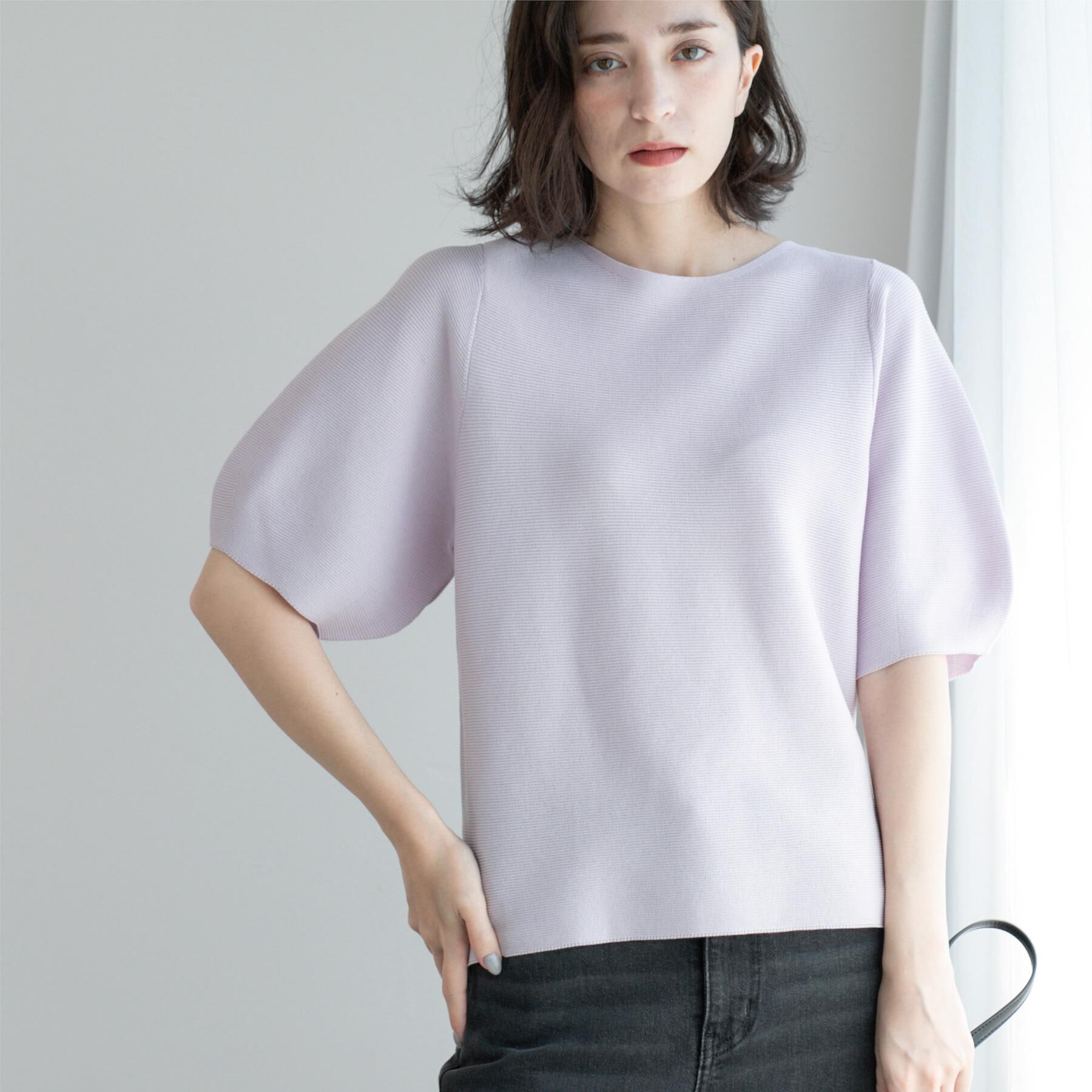 OPAQUE.CLIP「ガーターボリュームスリーブニット【UVケア/洗濯機洗い可】」|ニット・セーター|