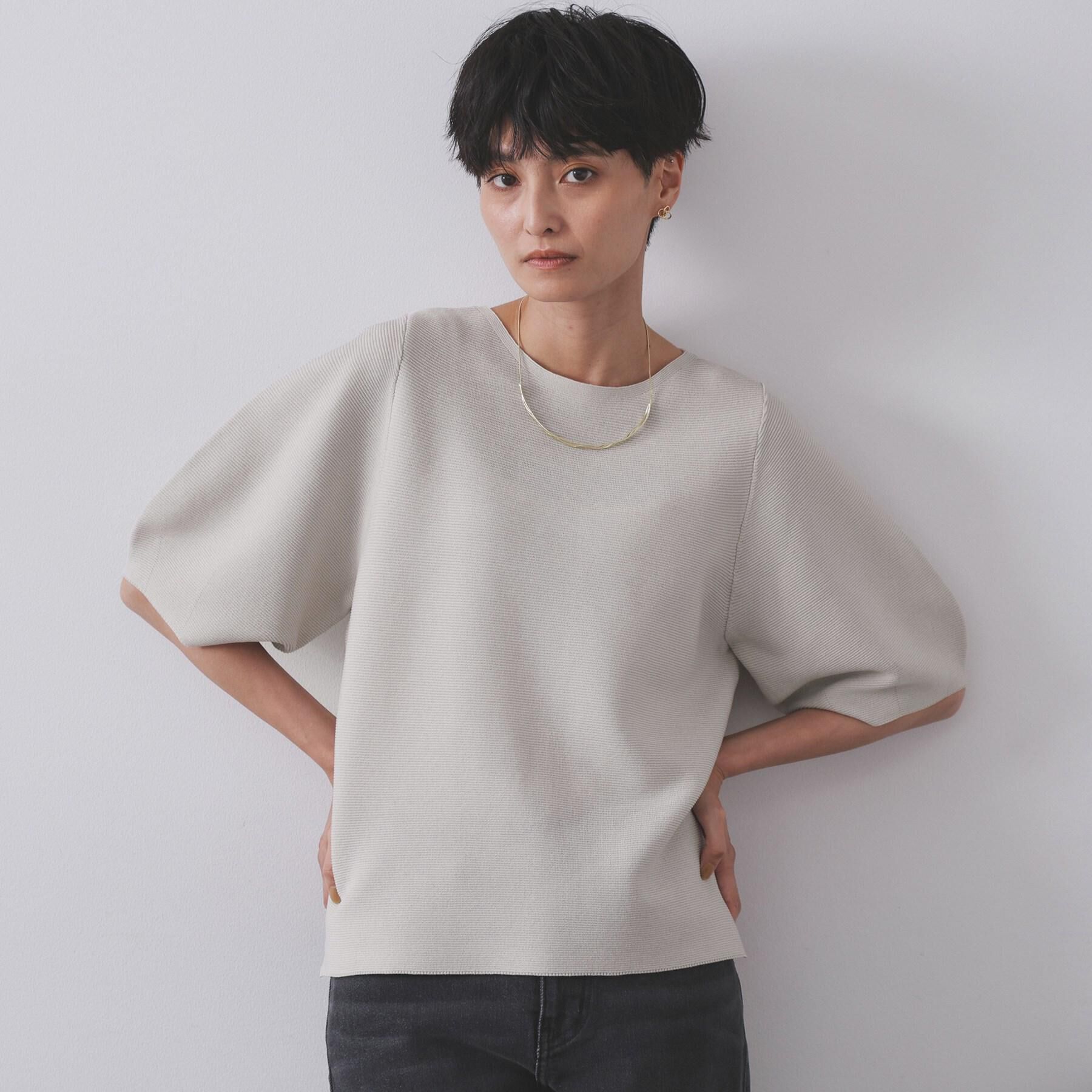 OPAQUE.CLIP「ガーターボリュームスリーブニット【UVケア/洗濯機洗い可】」|ニット・セーター|