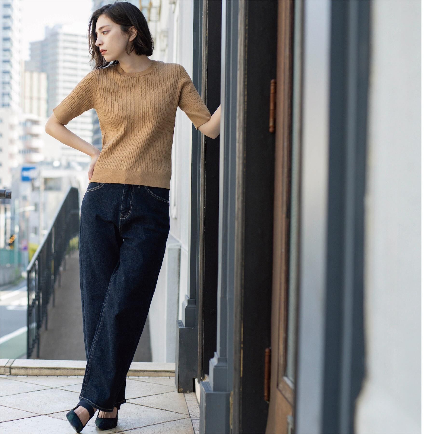 OPAQUE.CLIP「ストレッチストレートデニム【洗濯機洗い可】」|デニム|