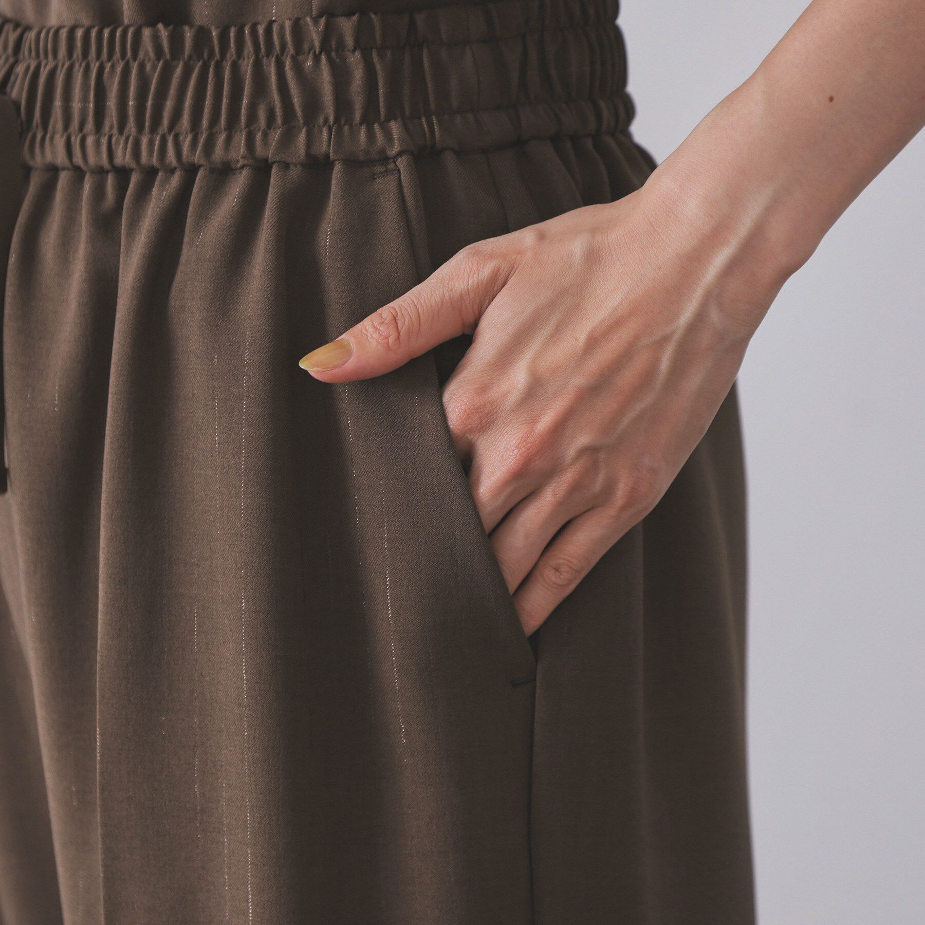 OPAQUE.CLIP「ラメストライプイージーワイドパンツ/セットアップ可【洗濯機洗い可/防シワ/吸水速乾】」|その他|