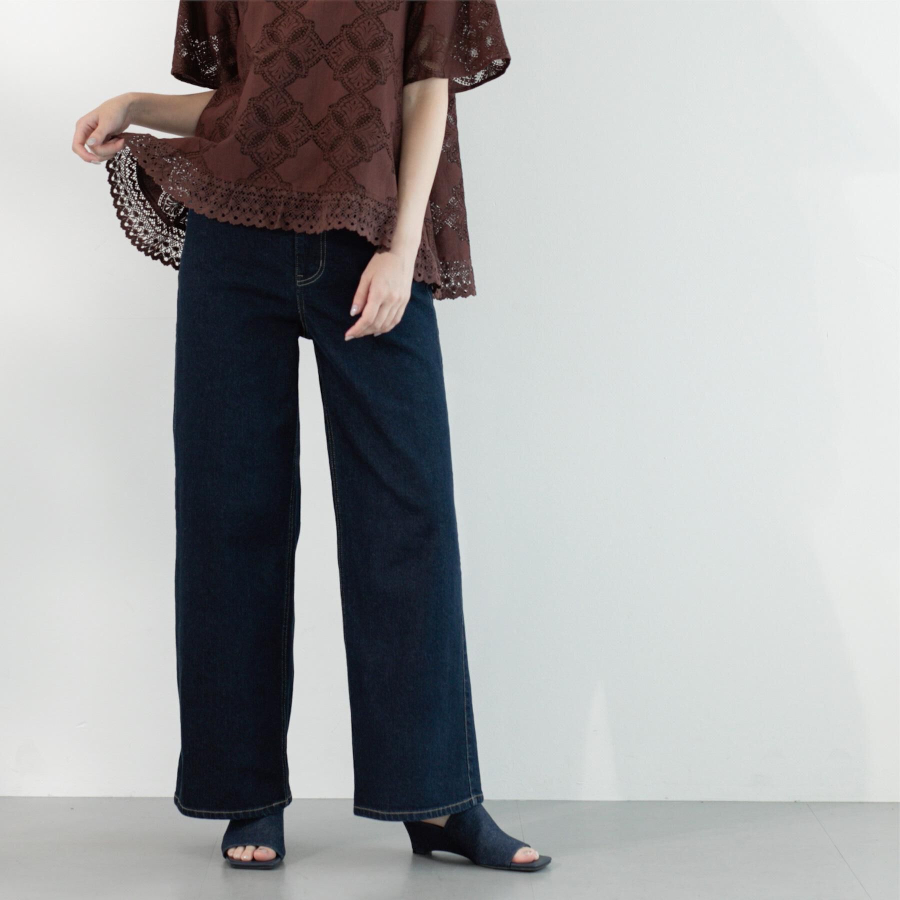 OPAQUE.CLIP「ストレッチバギーデニム【洗濯機洗い可】《SS～LL》」|デニム|