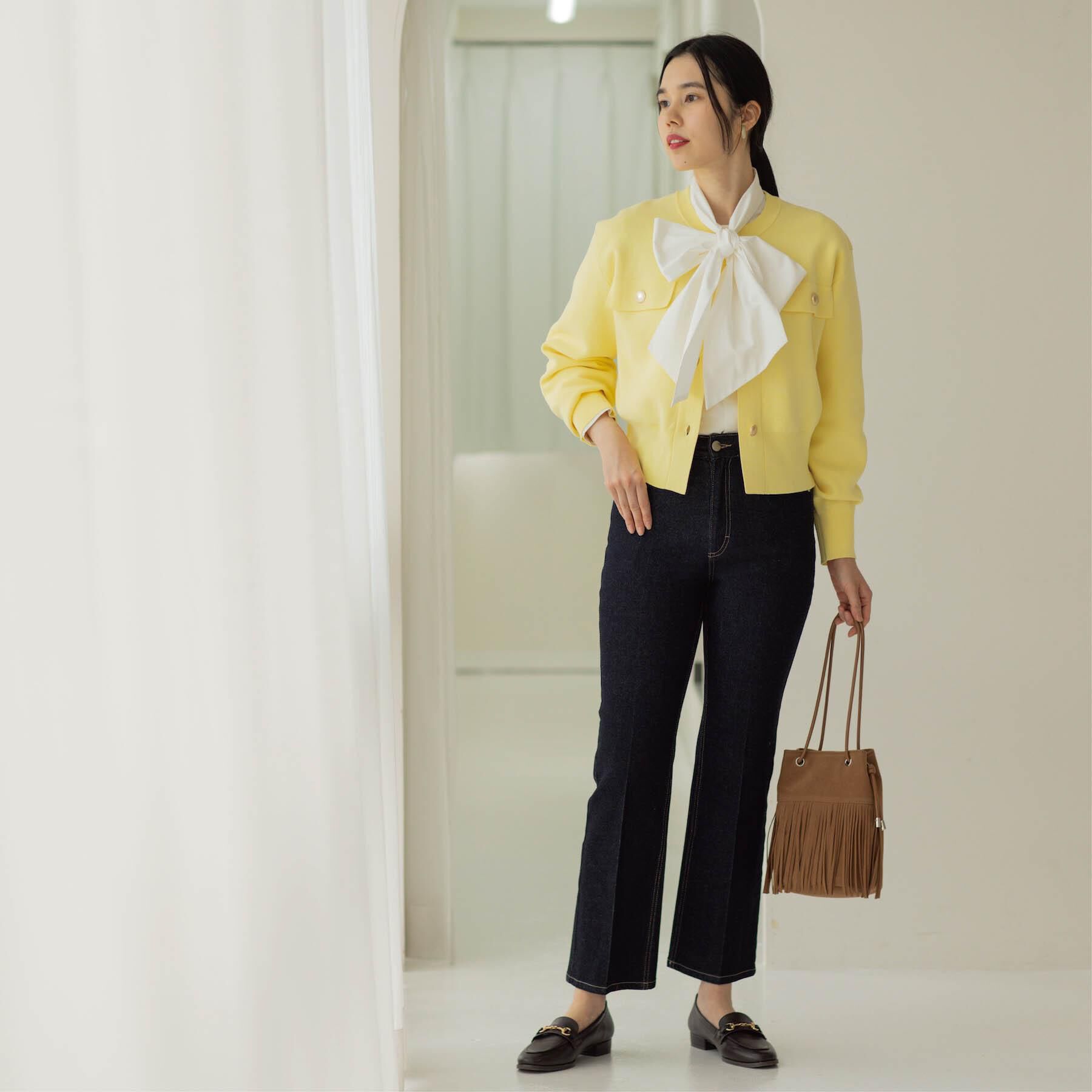 OPAQUE.CLIP「ストレッチセミフレアデニム【洗濯機洗い可】《SS～LL》」|デニム|