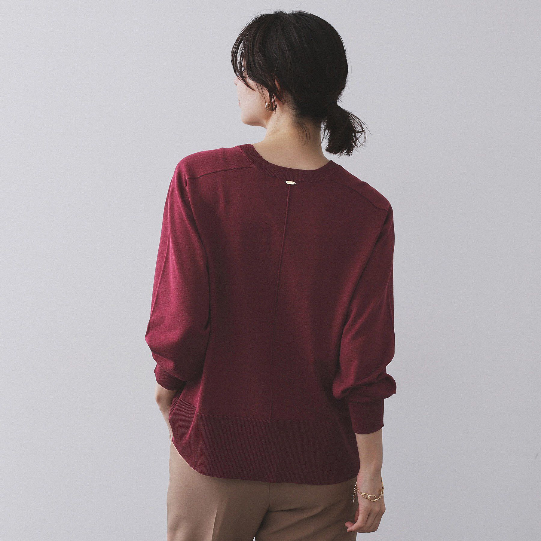 OPAQUE.CLIP「リラクシーVネックニット【洗濯機洗OK】《6col》」|ニット・セーター|