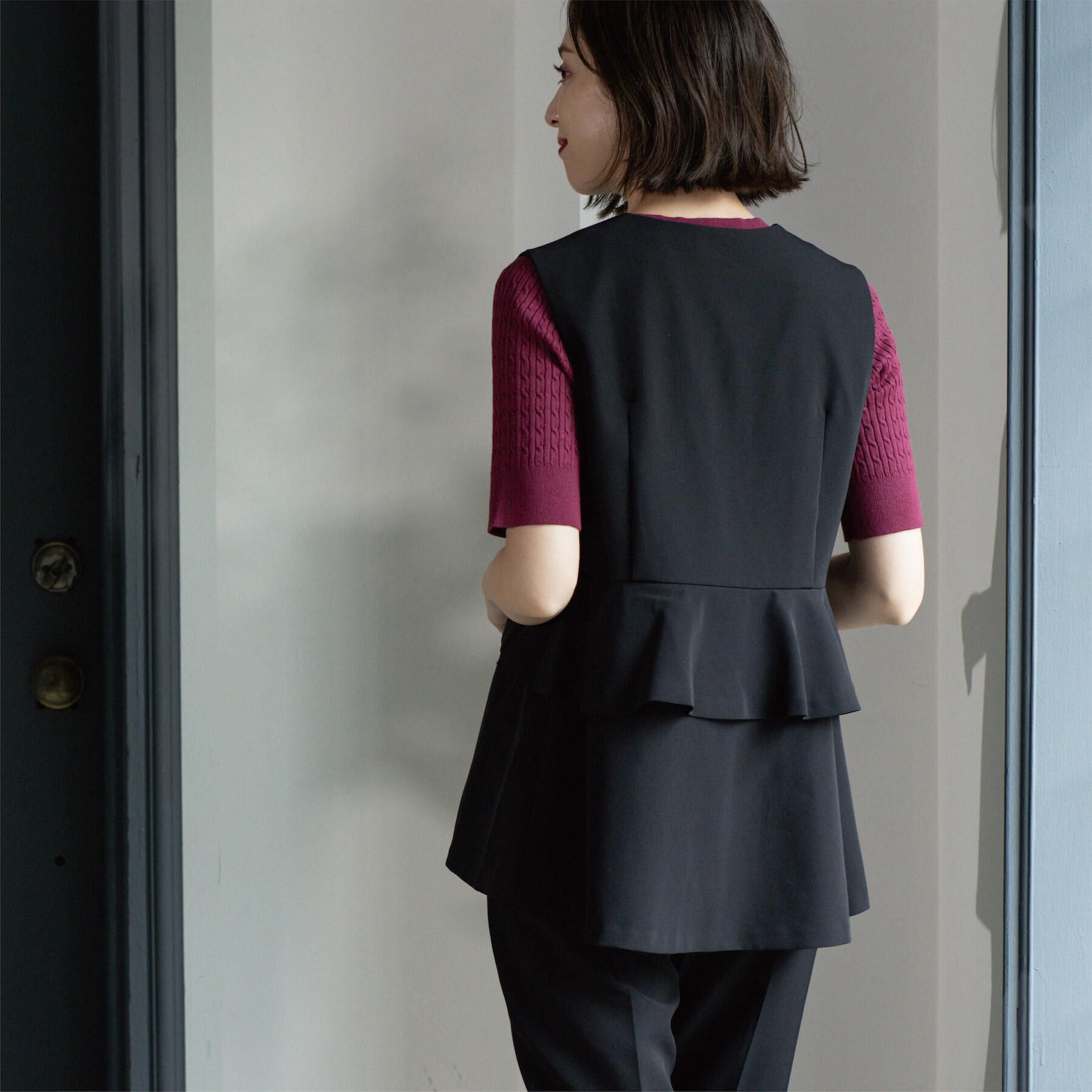 OPAQUE.CLIP「フリルペプラムジレ/セットアップ対応可【洗濯機洗い可】」|ベスト・ジレ|