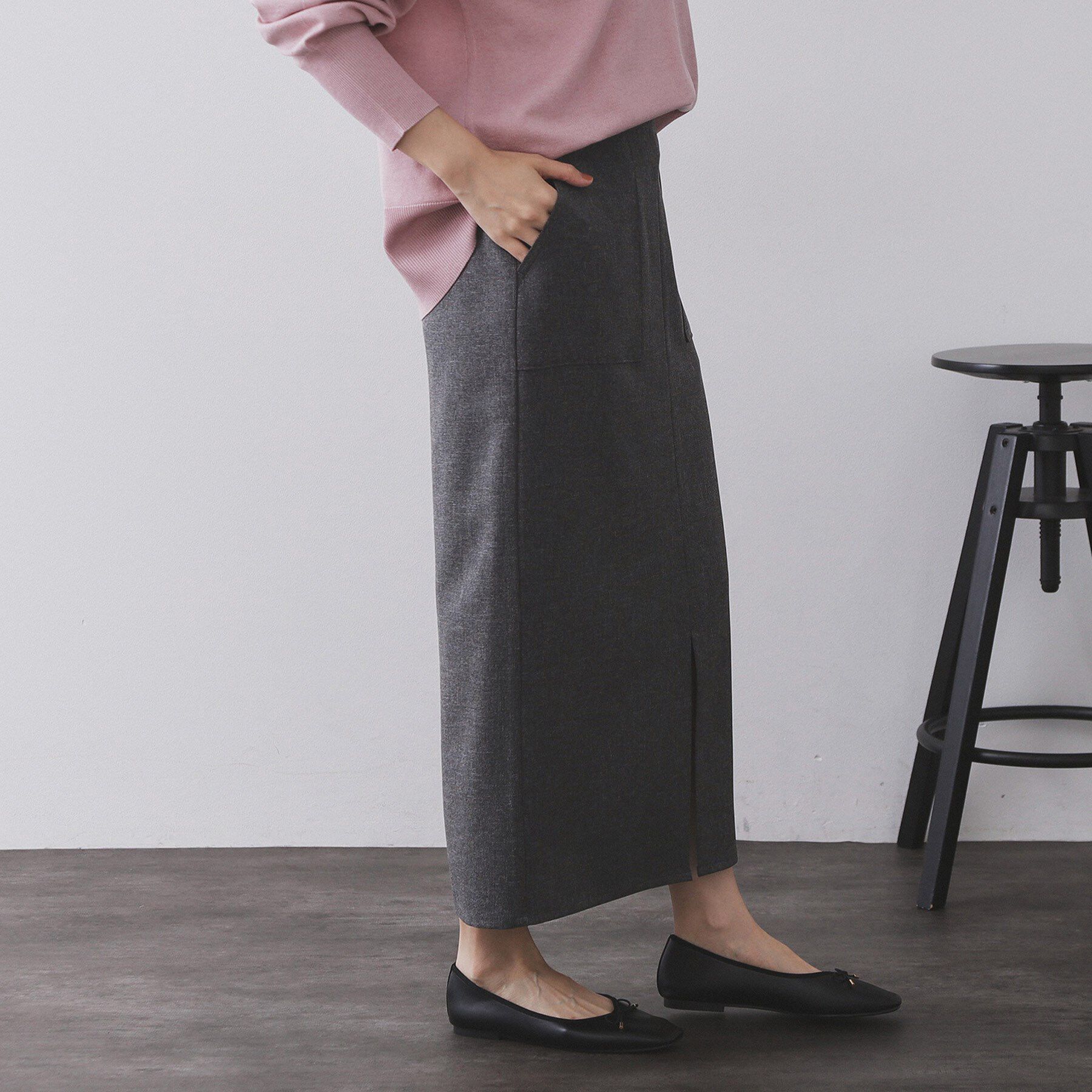 OPAQUE.CLIP「ストレッチダブルポケットタイトスカート【洗える】」|スカート|