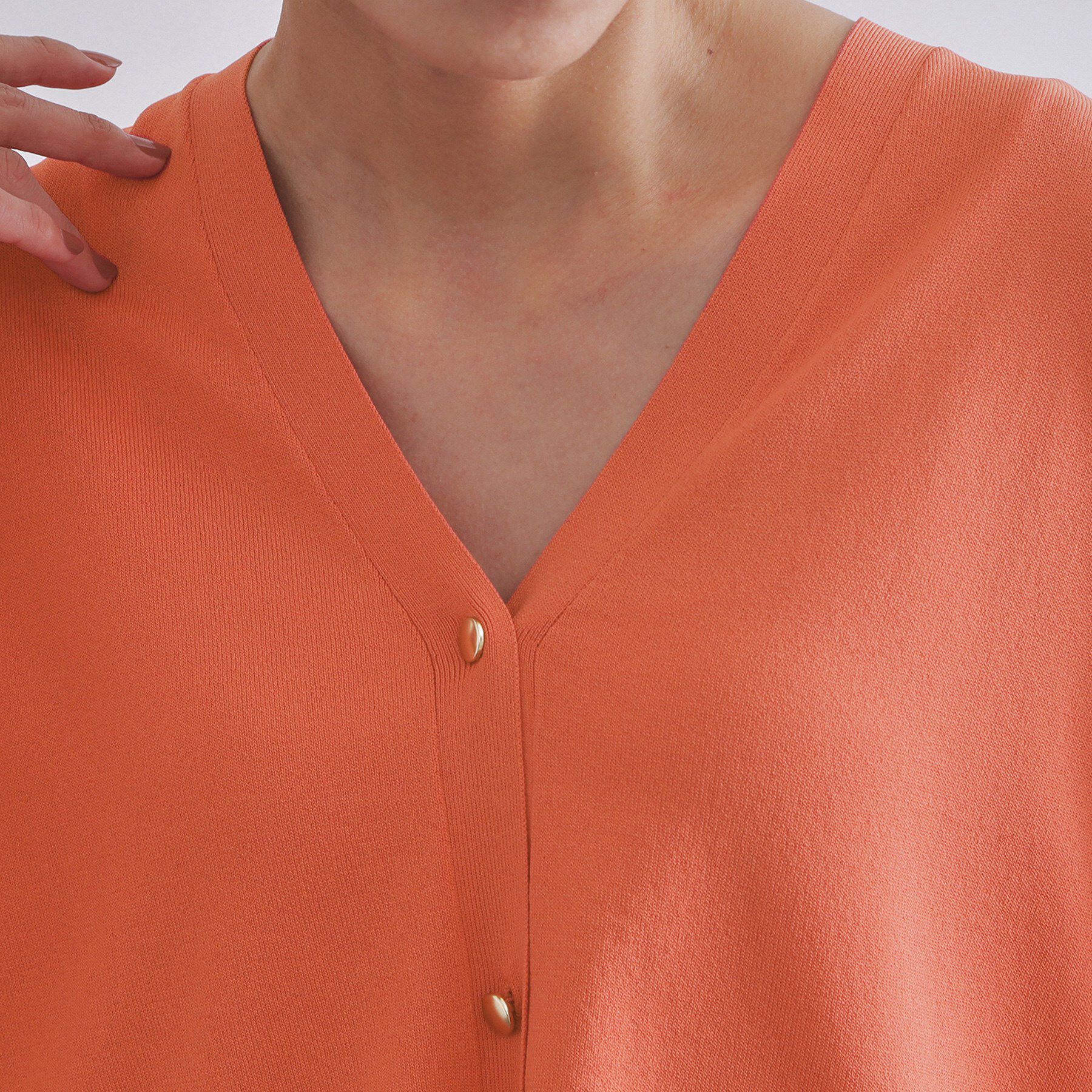 OPAQUE.CLIP「リラクシーVネックニットカーディガン【UVケア/接触冷感/洗濯機洗い可/抗ピル】」|カーディガン|