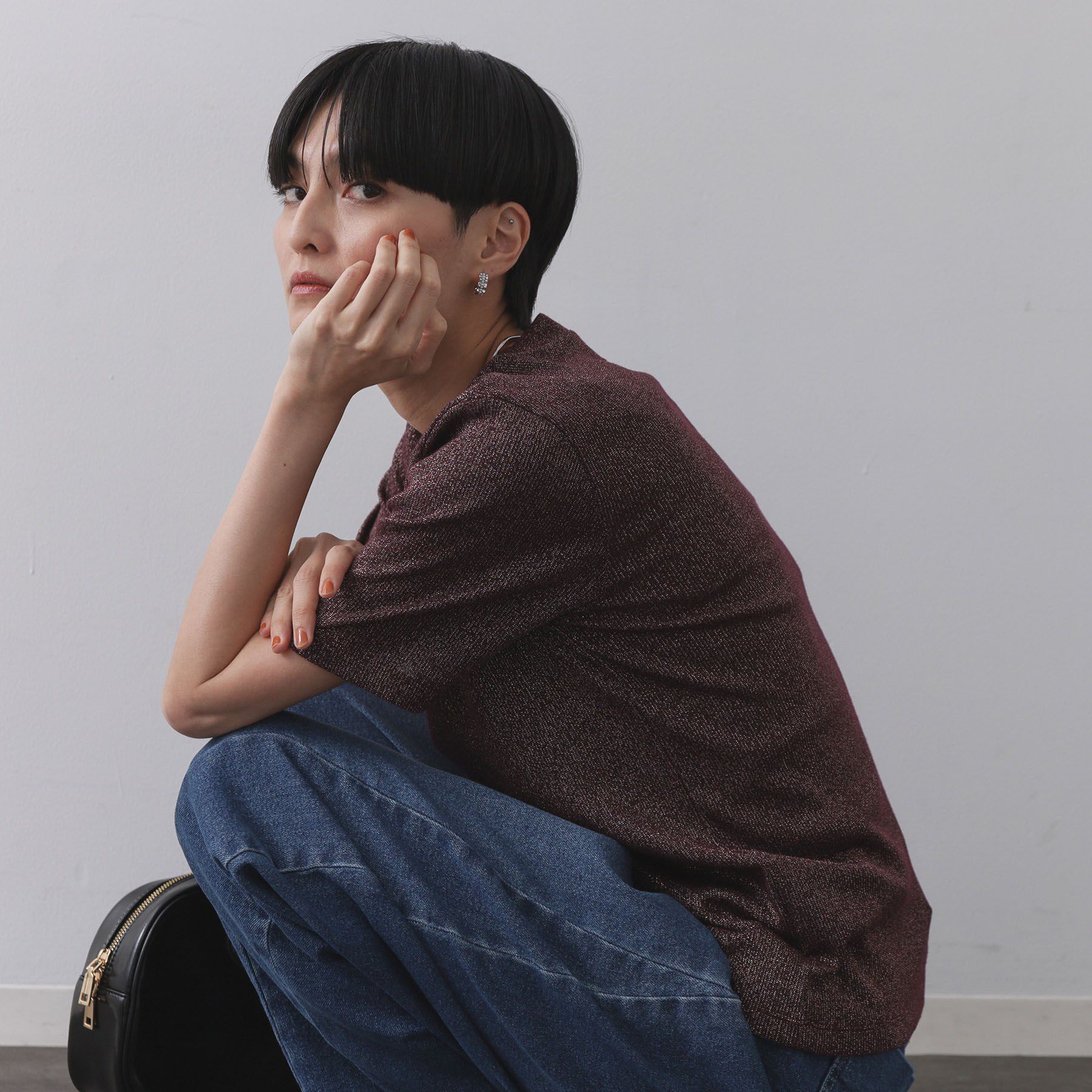 OPAQUE.CLIP「ラメリブカットソー【洗濯機洗い可】」|Tシャツ・カットソー|