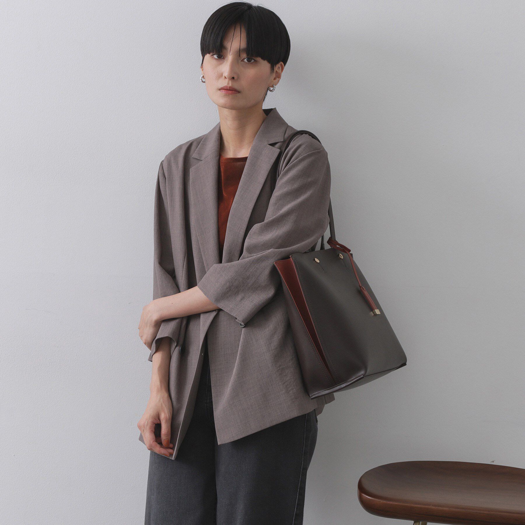 OPAQUE.CLIP「【名品/A4サイズ対応】バイカラースムーストートバッグ」|トートバッグ|