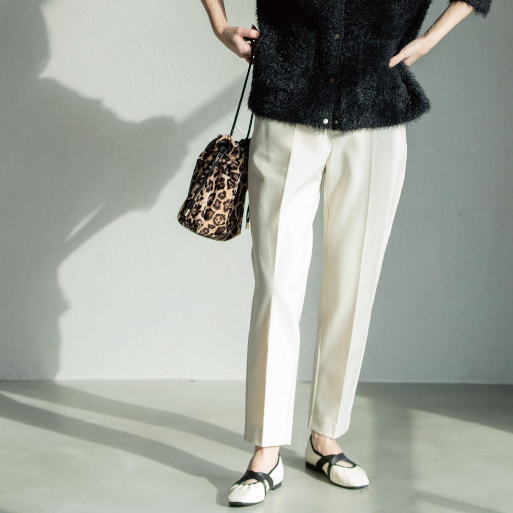 OPAQUE.CLIP「ウォームタッチ テーパードパンツ【洗濯機洗OK/ストレッチ】」|その他|オフホワイト(003