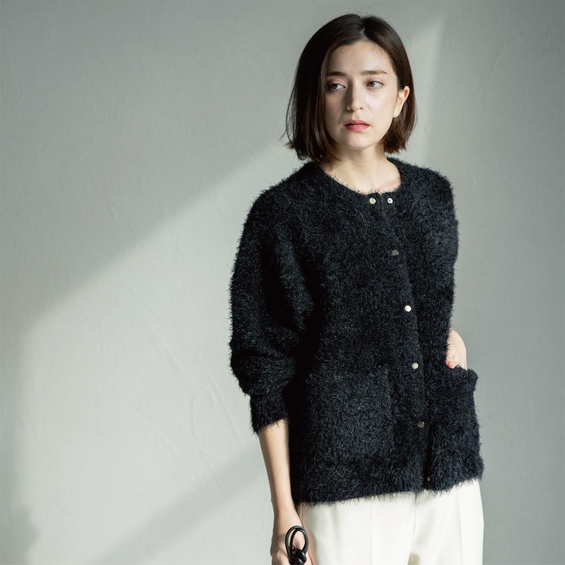 OPAQUE.CLIP「シャギーミドルカーディガン【洗濯機OK】《6col》」|カーディガン|