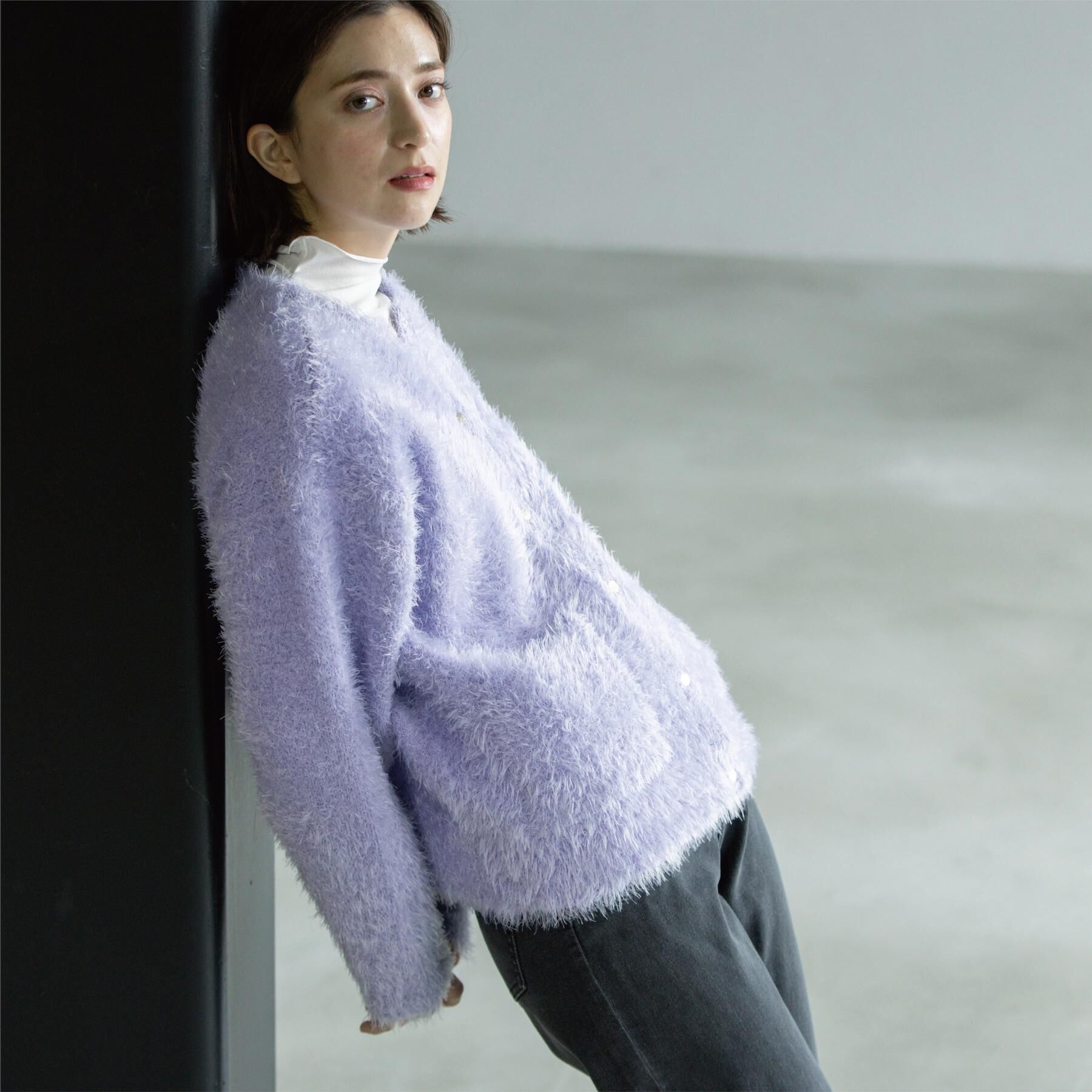 OPAQUE.CLIP「シャギーミドルカーディガン【洗濯機OK】《6col》」|カーディガン|