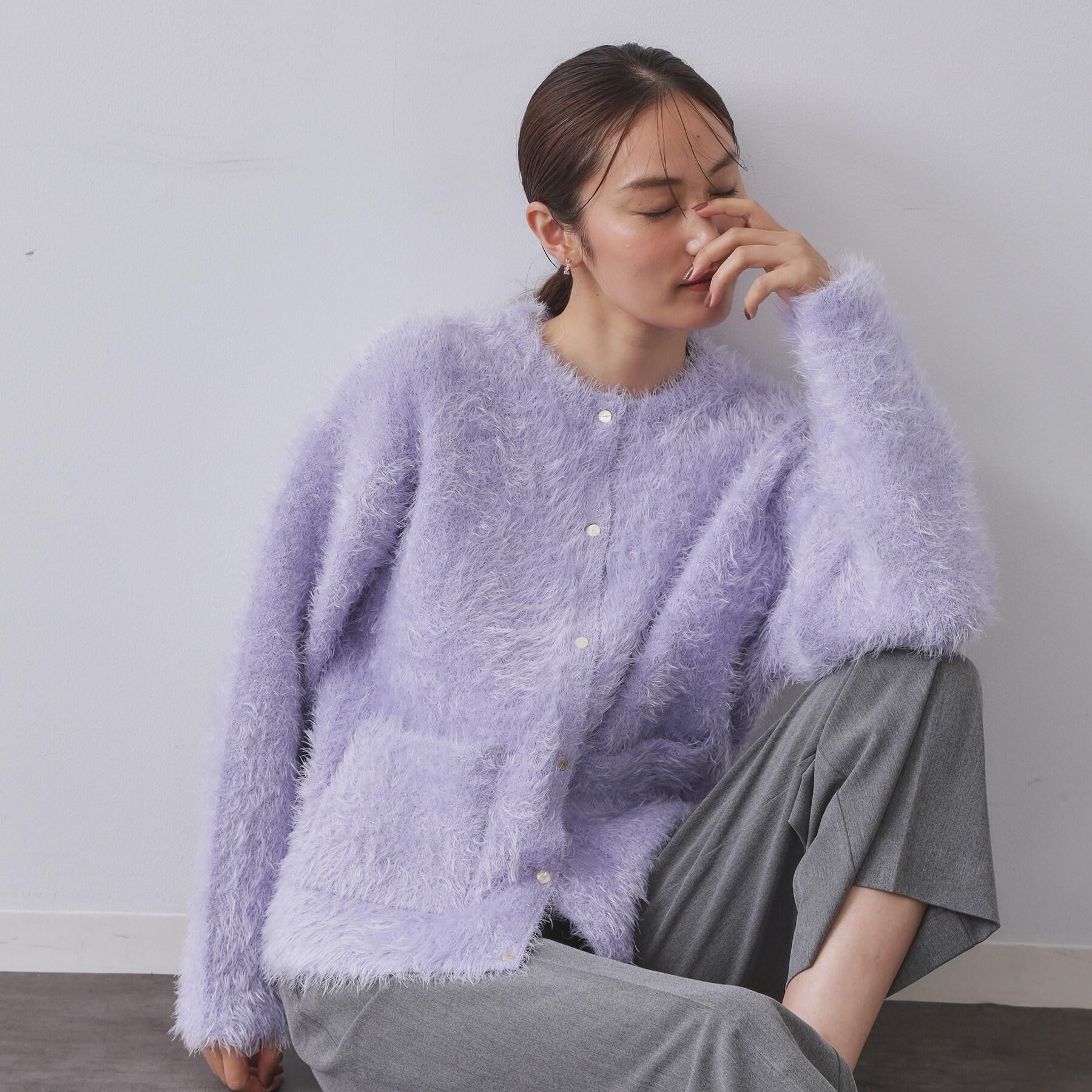 OPAQUE.CLIP「シャギーミドルカーディガン【洗濯機OK】《6col》」|カーディガン|