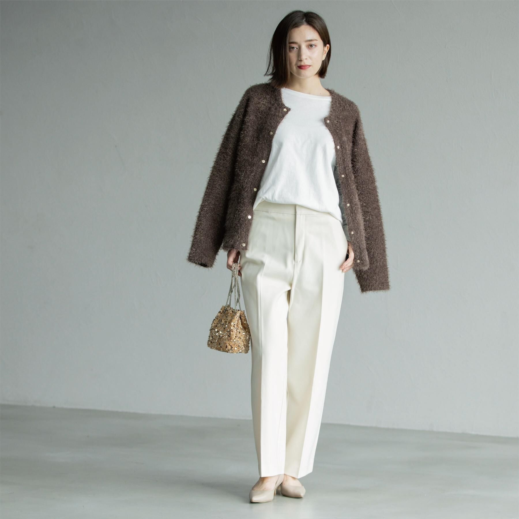 OPAQUE.CLIP「シャギーミドルカーディガン【洗濯機OK】《6col》」|カーディガン|