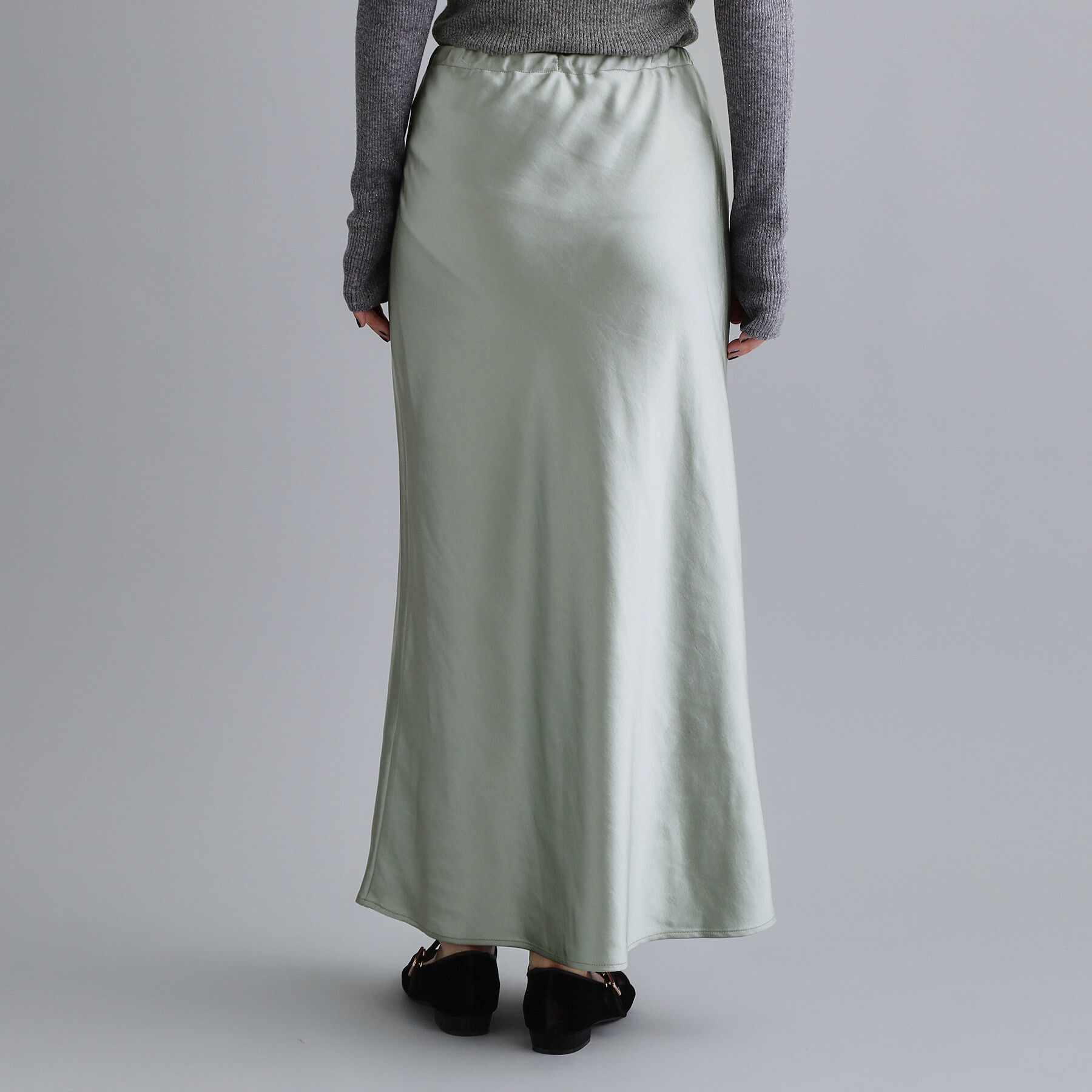 OPAQUE.CLIP「【es】サテンナローイージーロングスカート【洗濯機OK】」|スカート|