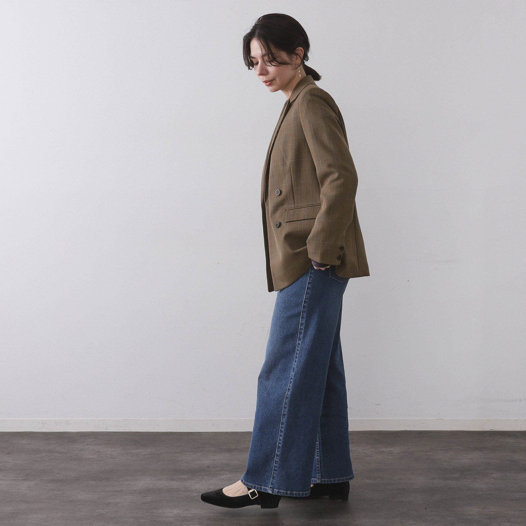 OPAQUE.CLIP「グレンチェックダブルジャケット/セットアップ対応可【洗える】」|テーラードジャケット|