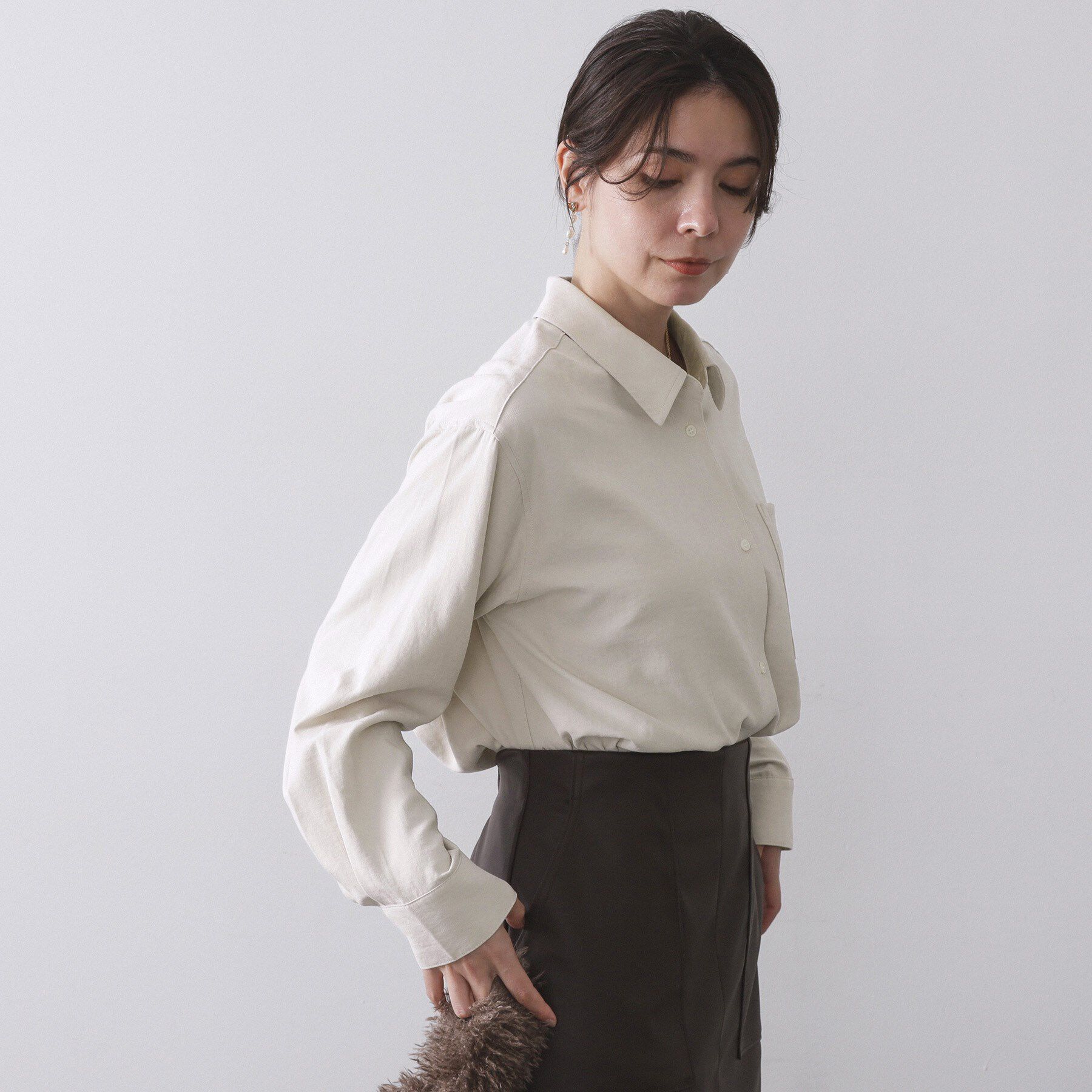 OPAQUE.CLIP「スエードライクシャツ【洗濯機OK】」|シャツ・ブラウス|