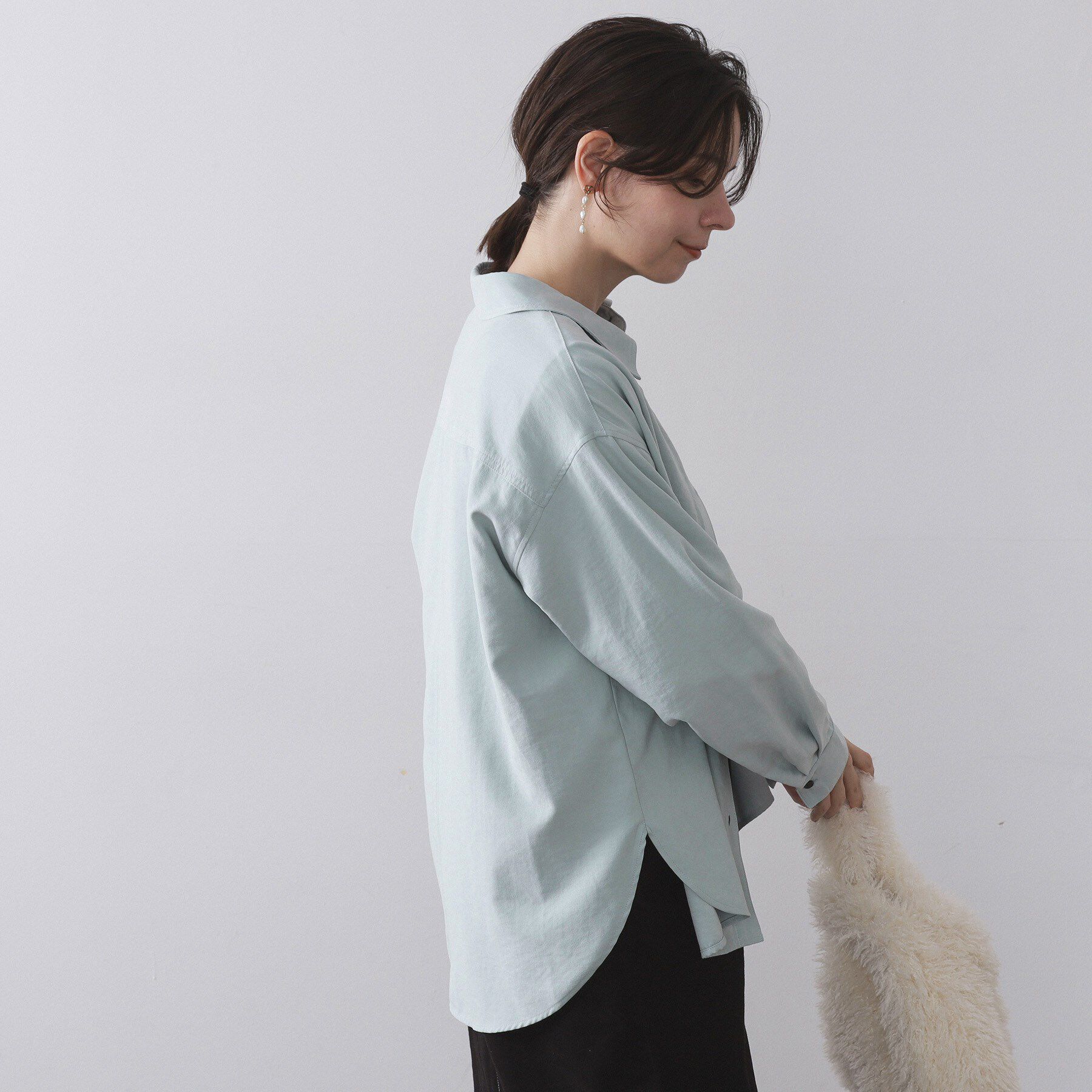 OPAQUE.CLIP「スエードライクシャツ【洗濯機OK】」|シャツ・ブラウス|