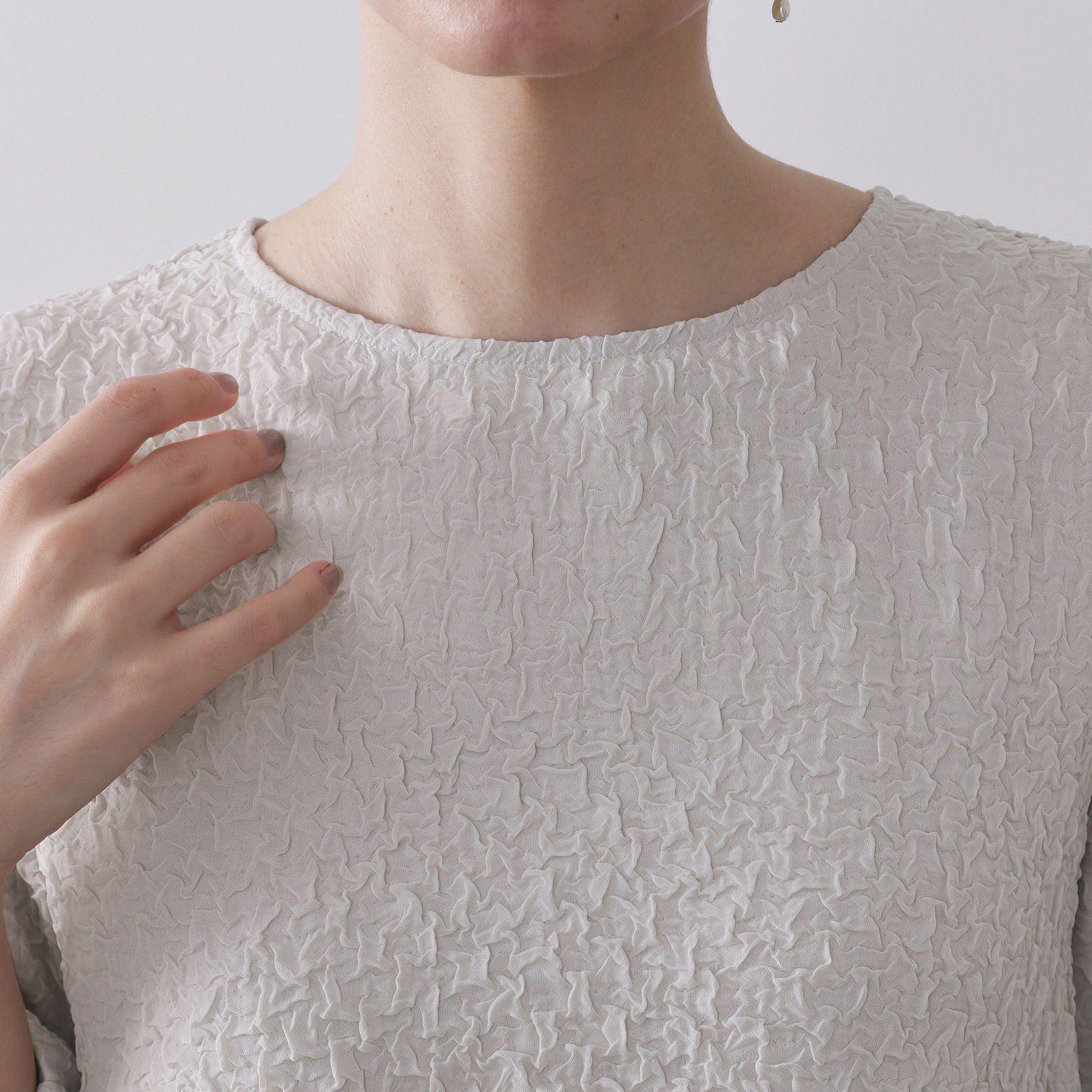OPAQUE.CLIP「ふくれジャカードペプラムブラウス【洗濯機OK】」|シャツ・ブラウス|